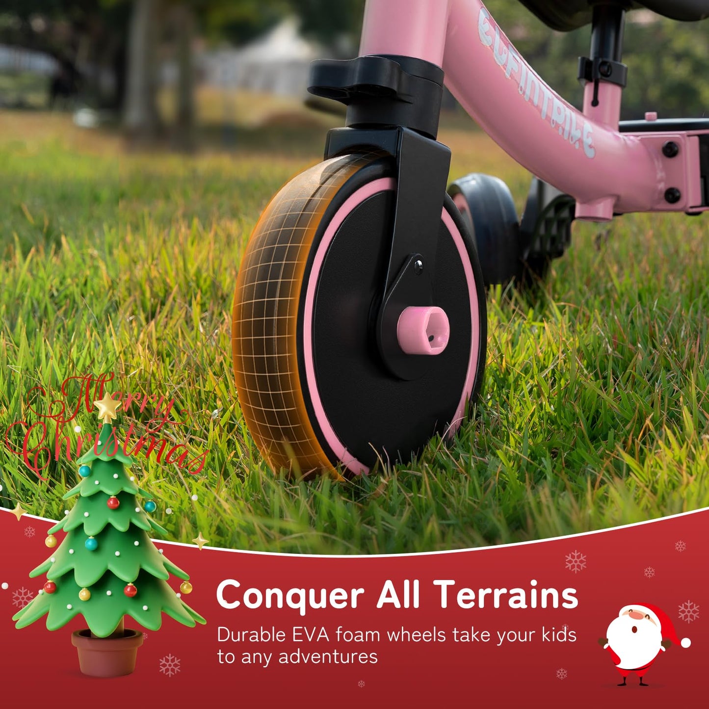 besrey 5 in 1 Toddler Bike for 1 Years to 4 Years Old Kids, Toddler Tricycle Kids Trikes Tricycle, Toys for Boy & Girl, Balance Training, Removable Pedals - Pink