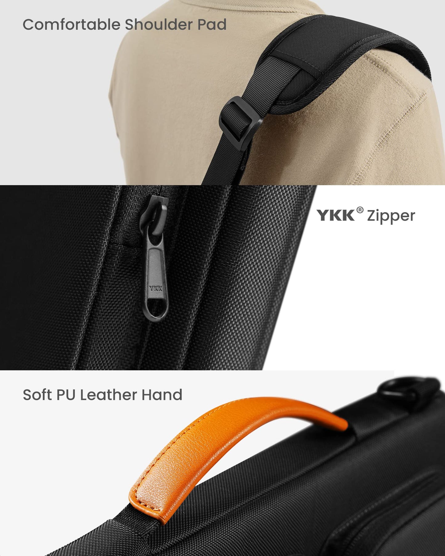 tomtoc Laptop Shoulder Bag for 14-inch MacBook Pro M3/M2/M1 Pro/Max A2918 A2992 A2779 A2442 2023-2021, 13.5-14.4 Surface Laptop 6/5/Studio 2, Surface Book 3, 360 Protective Case Fit Asus VivoBook
