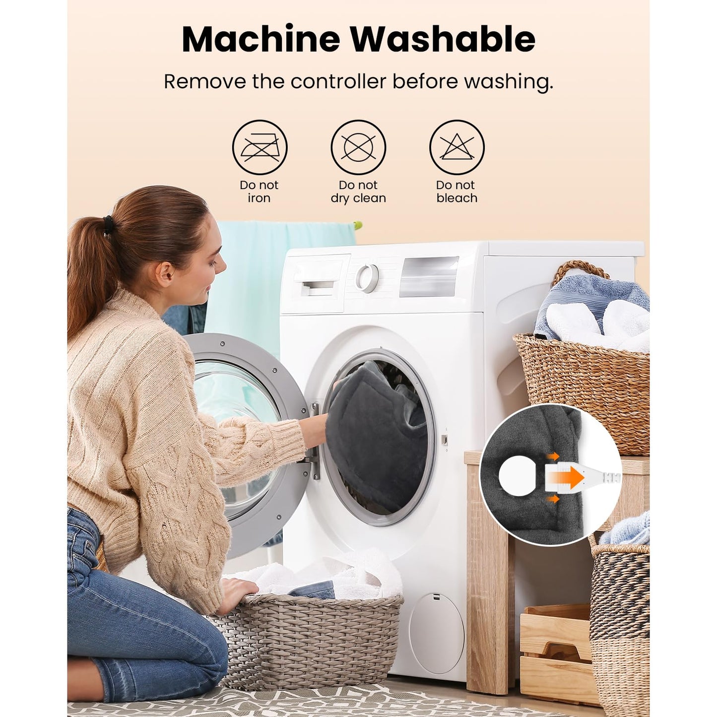 BOB AND BRAD Heating Pad for Back, 24"x34" Large Edge-weighted Electric Heat Pad for Neck, Shoulders & Full Body Comfort, Fast Heating, ETL Certified, Gift for Women Men Family