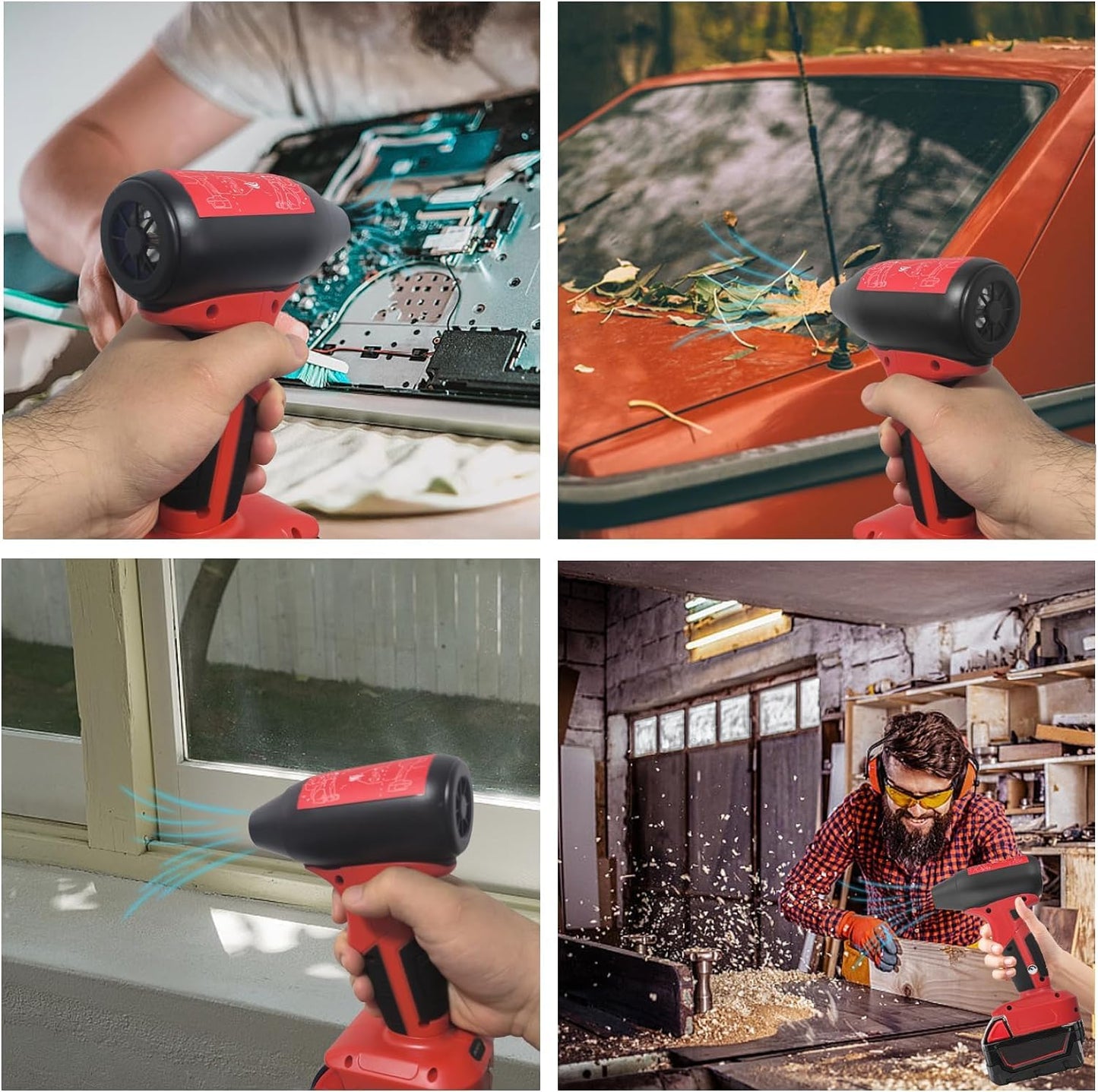 Mini Jet Fan Blower Fit for Milwaukee M18 18V Battery,130000RPM Compressed Air Duster for Computer Keyboard,Garage,Sawmill Room,Camping BBQ,Wood Workshop Cleaning,Clear Snow.