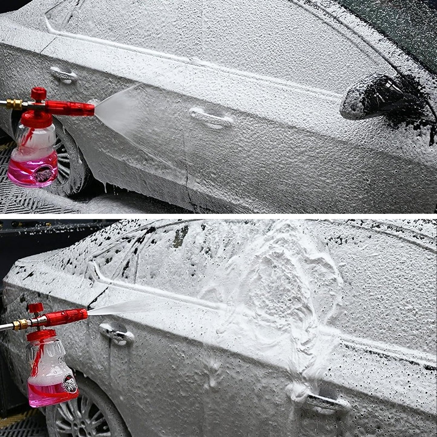BEAR FORCE Pressure Washer Spray Gun Power Washer Short Gun with M22 Inlet-14mm & Foam Cannon Foam Gun with 5 Nozzles Tips #035 & 3/8'' Quick Connector, Additional Orifice Nozzle 1.10mm Car Washing