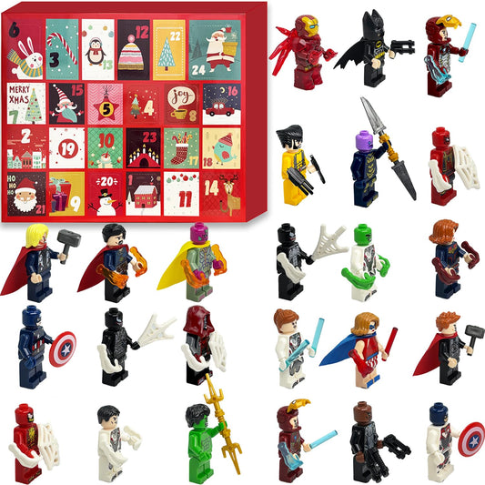 Advent Calendar 2025 - Toy Building Blocks Kit Cartoon Character Sets Boys Advent Calendar Surprise Christmas Gift 24 Days Christmas Countdown Calendar