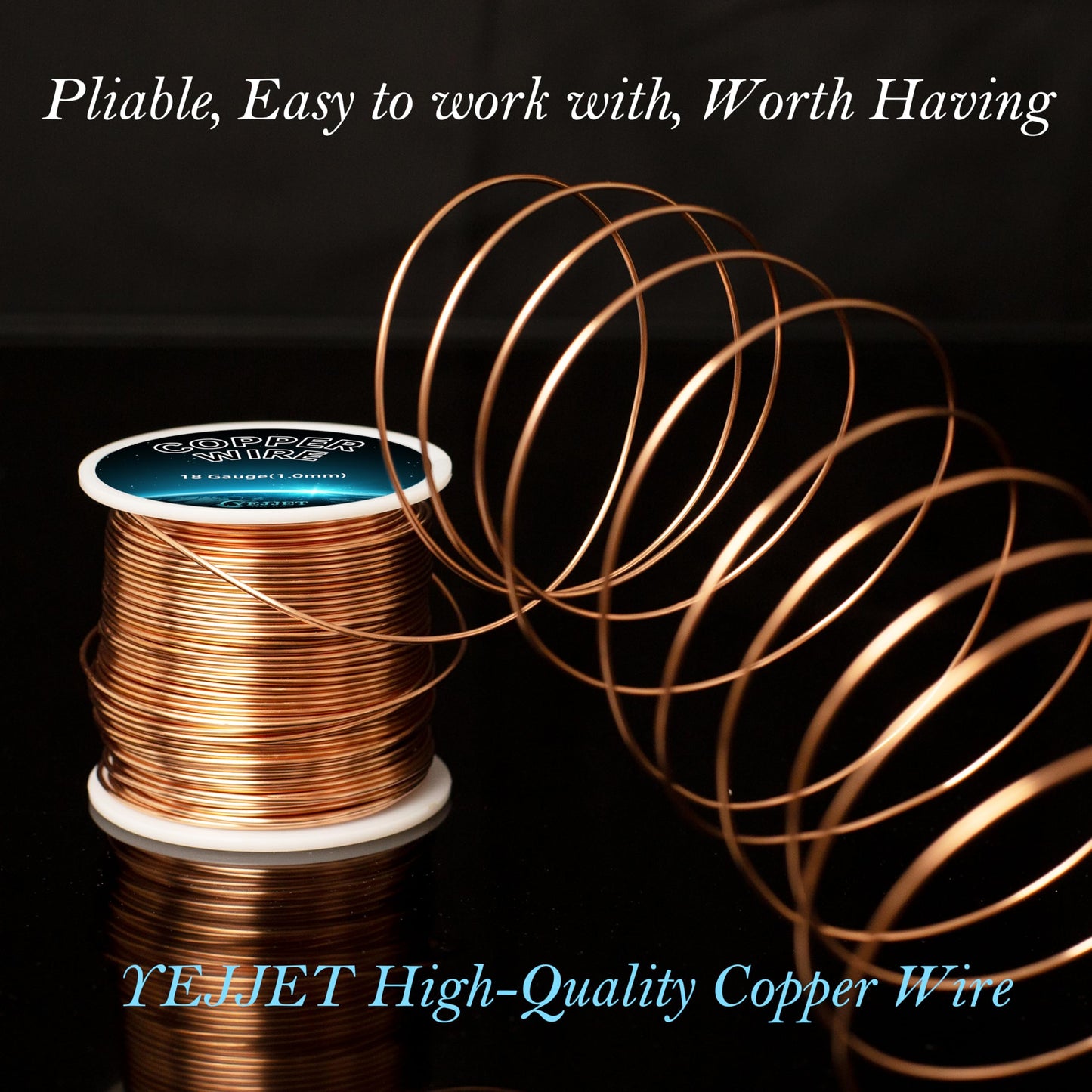 99.9% Pure 18 Gauge Copper Wire for Jewelry Making, 1 lb (205 ft) Copper Wire for Art Crafts, Electroculture, Gardening Plants