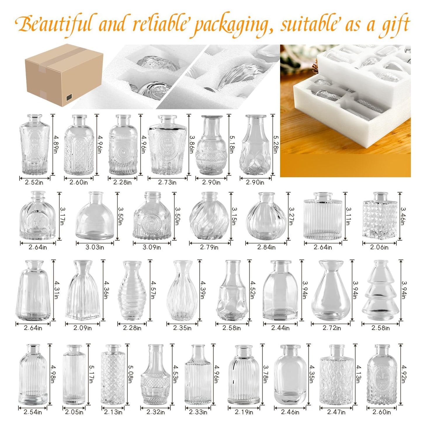 30 Pcs Mini Bud Vases As Wedding Centerpieces for Tables,Clear Bud Vases for Flowers,Small Flower Vases Suitable for Birthday Party,Anniversary,Wedding Reception,Baby Shower