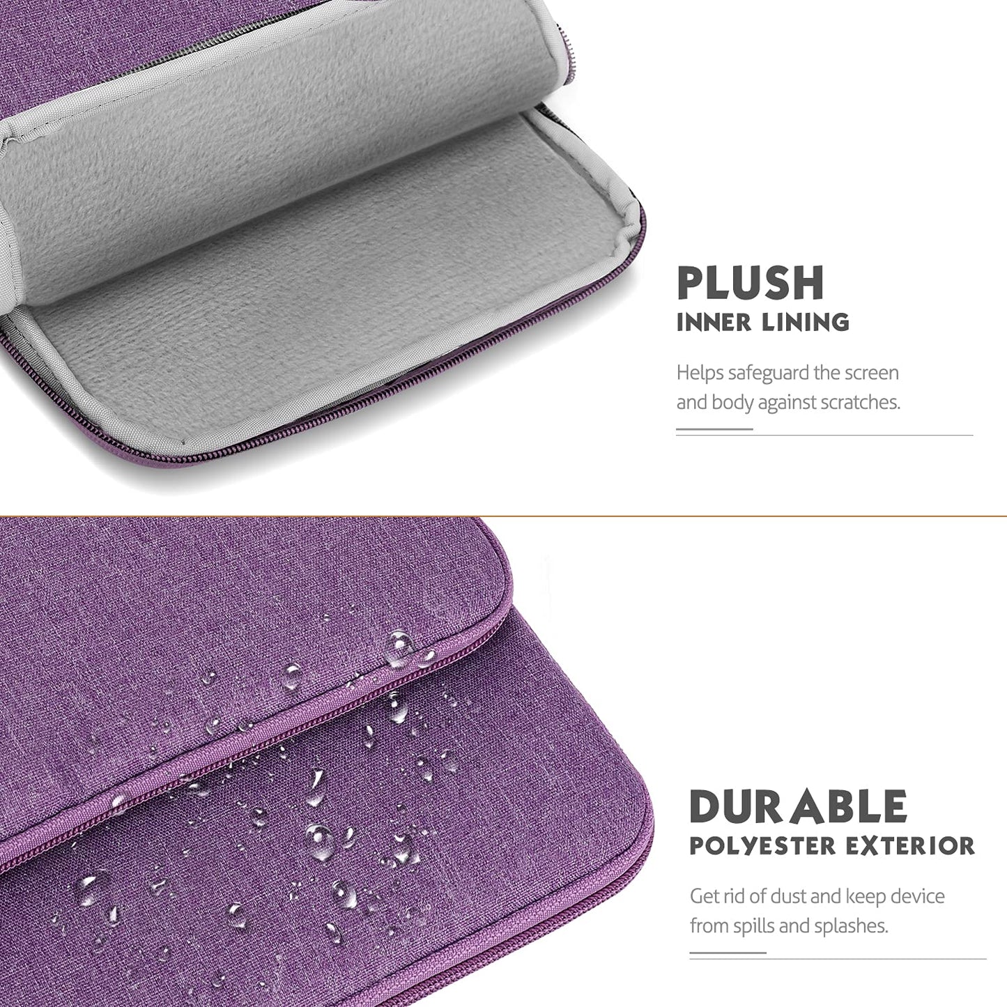 MoKo Laptop Sleeve Bag for 13.3-14 Inch, Notebook Carrying Case with Pocket Fits MacBook Pro M2 14" /13" M2/M1 Pro/M1 Max 14.2 2023-2021/Air 13.6" M3/M2 2024/2022, Surface Pro 9/8 13", Purple