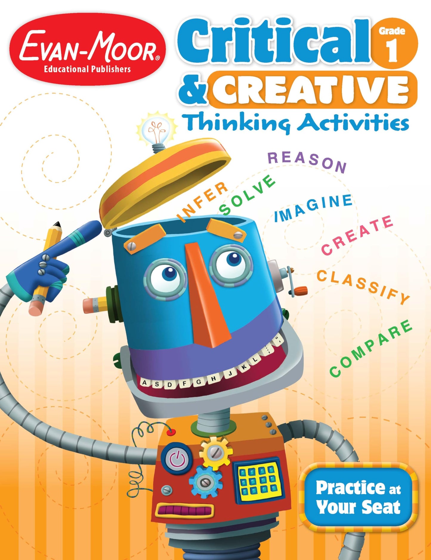 Evan-Moor Critical and Creative Thinking Activities, Grade 1, Homeschool and Classroom Resource Workbook, Reproducible Worksheets, Reason, Infer, Classify, Create, Imagine, Problem Solve, Bell Ringer