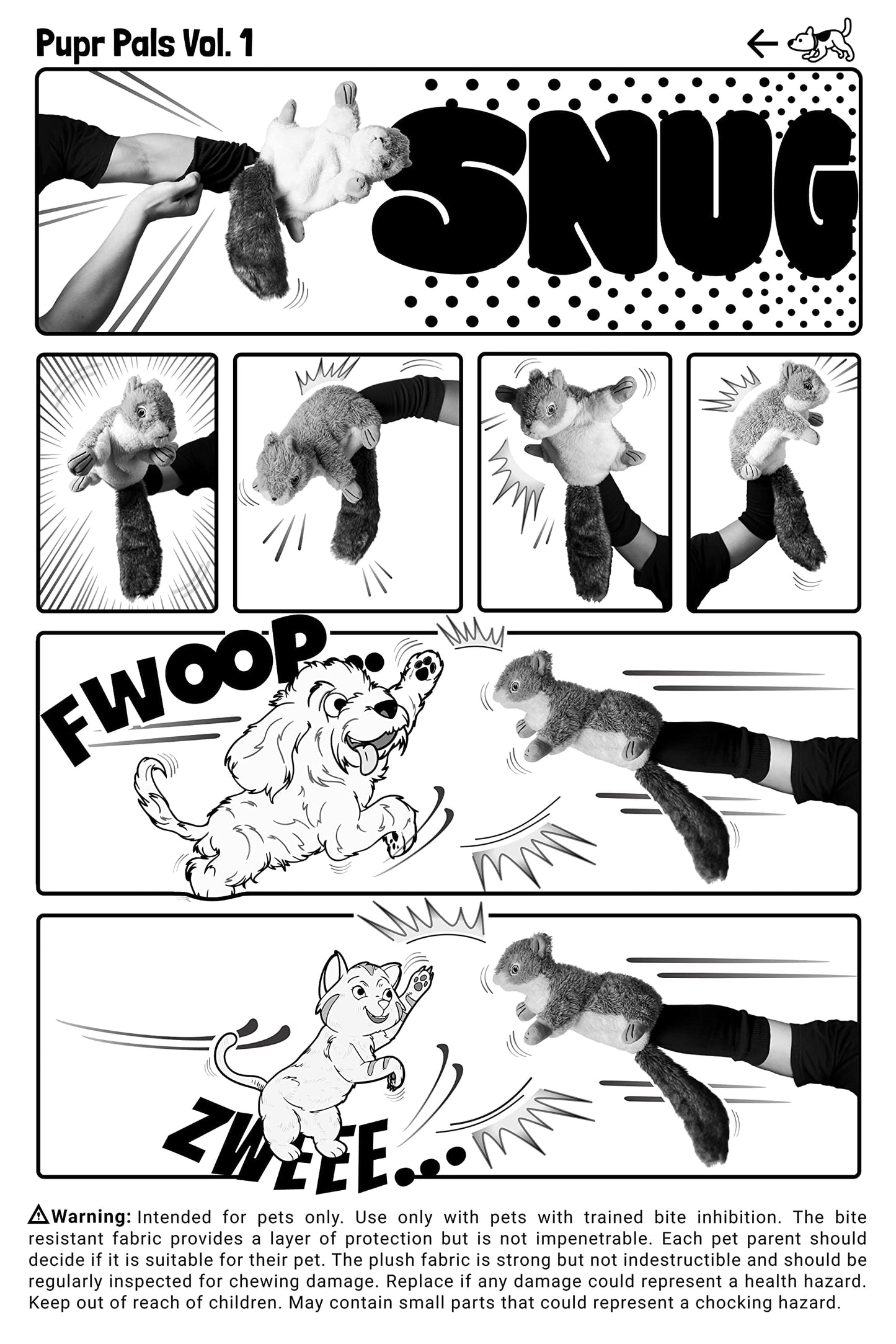 Milunova Pupr Pals Dog & Cat Toy Puppet with Tough Padding for Safe Interactive Play, Protection to Stop Puppy Kitten Biting Hands; for Boredom-Busting Training and Exercise