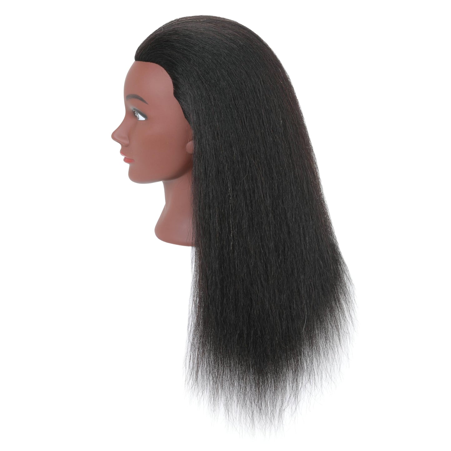 FUTAI Real 100% Human Hair Mannequin Head with Tripod Stand for Hairdresser Practice Manikin Cosmetology Doll Training Head Braiding Styling Curling Cutting Updos Display