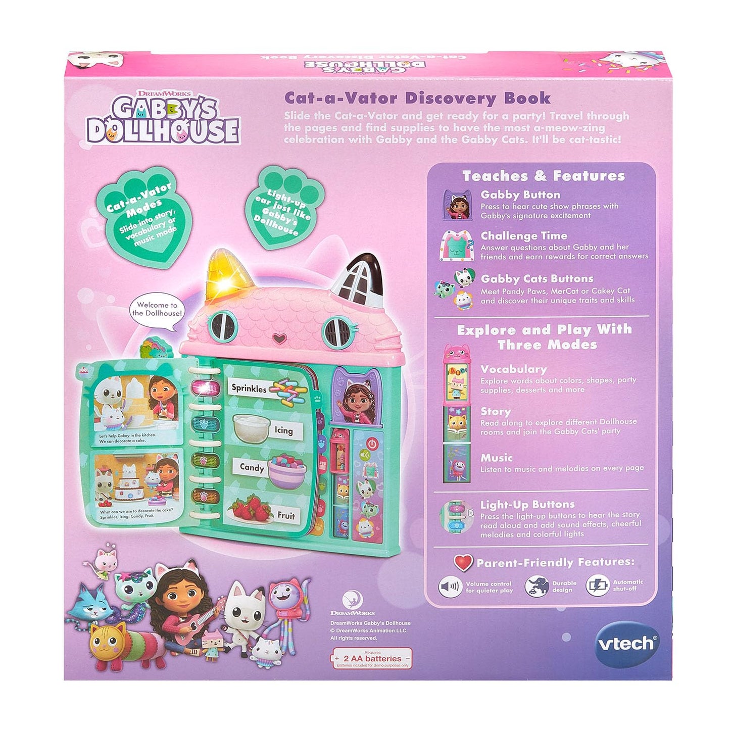 VTech Gabby's Dollhouse Cat-a-Vator Discovery Book (English Version)