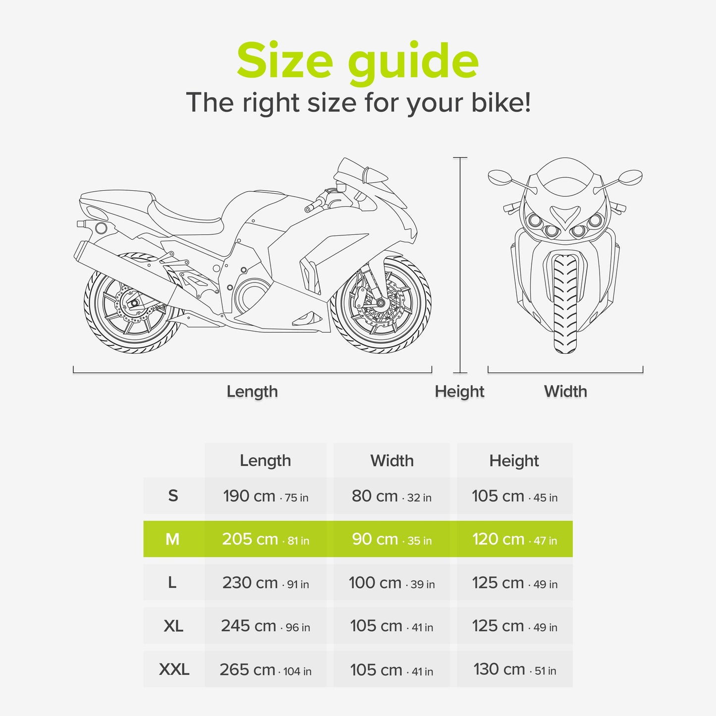 VELMIA Motorcycle Cover Extremely Heat Resistant up to 550 F I High Standard Motorcycle Cover Waterproof Outdoor for All Seasons, Motorcycle Storage, Scooter Cover, Moped Cover, Harley Cover