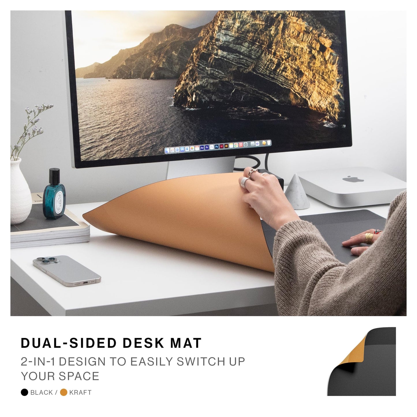 Native Union Desk Mat – Water-Resistant Dual-Sided Desk Pad for Office or Home – for Laptop, Mouse, Keyboard, Writing – Easy to Clean & Protective – Made of Sustainable Materials – 25.6" x 14.1"