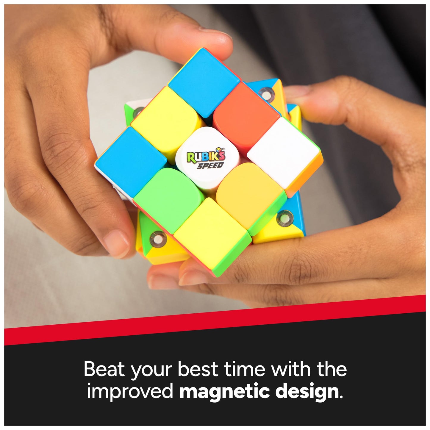 Rubik’s Cube, 3x3 Magnetic Speed Cube for Super Fast Solves, Twisting Fidget Toy, Challenging Brain Teaser & Sensory Puzzle for Adults, Teens, & Kids, for Ages 8 & Up