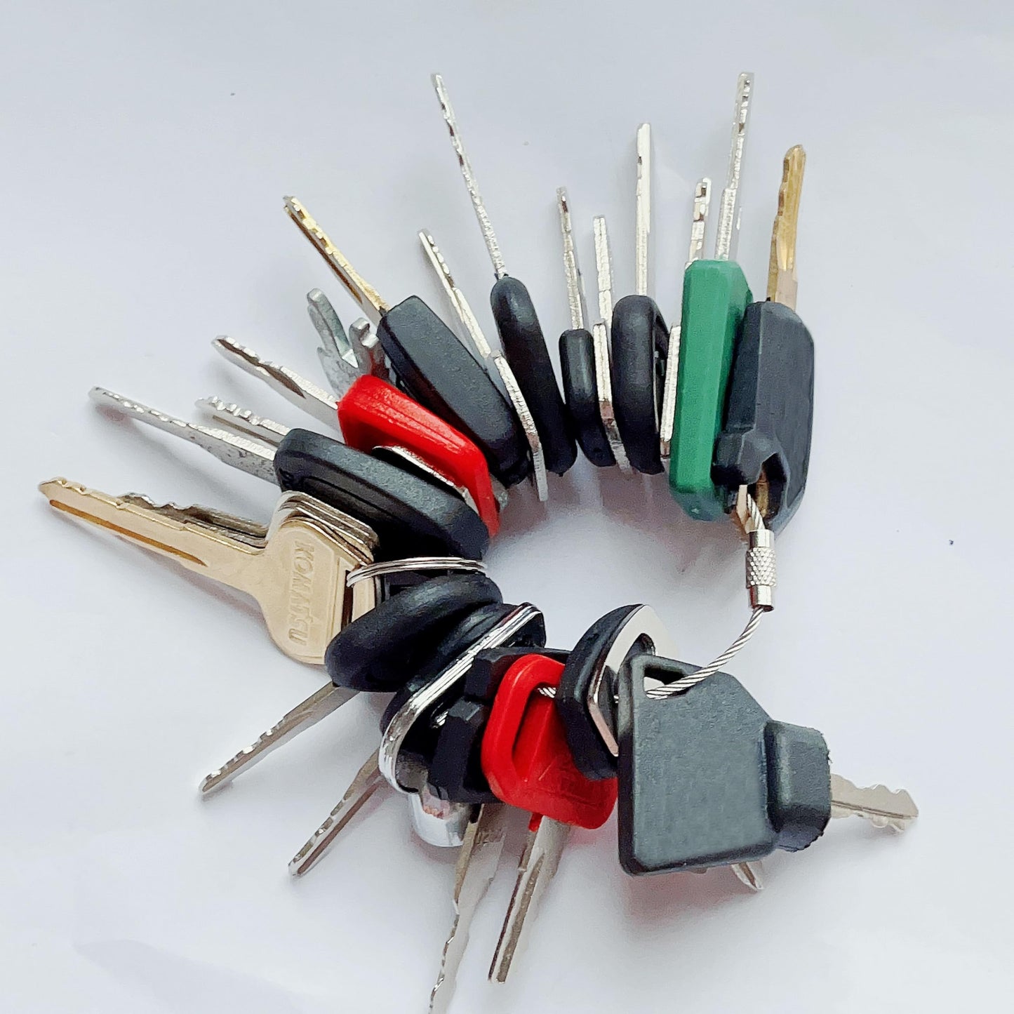 24 Construction Ignition Keys/Heavy Equipment Key Set Compatible with Volvo Caterpillar Komatsu Case Kubota JCB Bobcat Hitachi