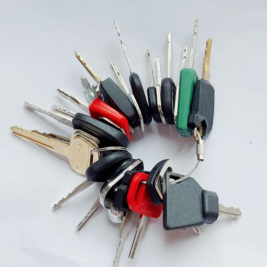 24 Construction Ignition Keys/Heavy Equipment Key Set Compatible with Volvo Caterpillar Komatsu Case Kubota JCB Bobcat Hitachi