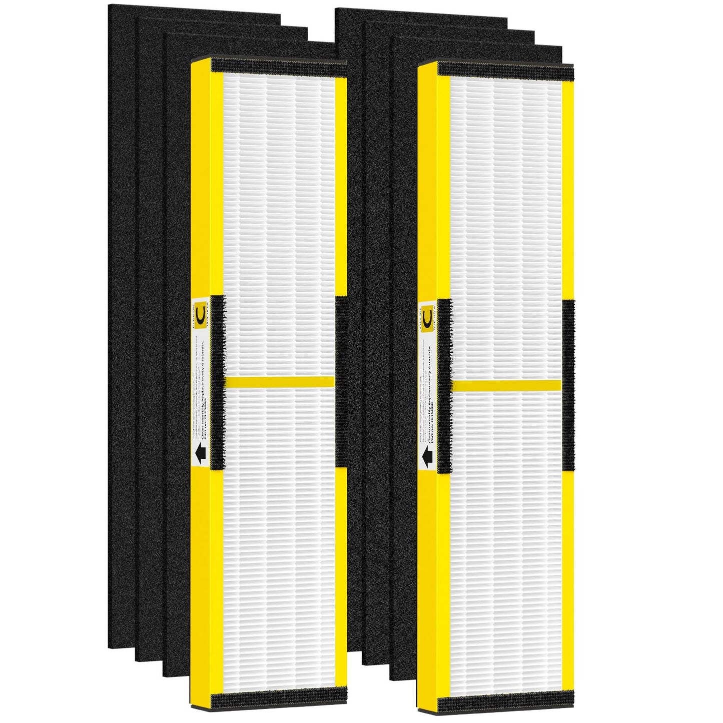 isinlive 2 Pack FLT5000 True HEPA Filter C Replacement with 8 Pack Activated Carbon Pre-Filters Compatible with G-guardian Air Purifier AC5000 AC5000E AC5250PT AC5350B AC5350BCA AC5350W AC5300B