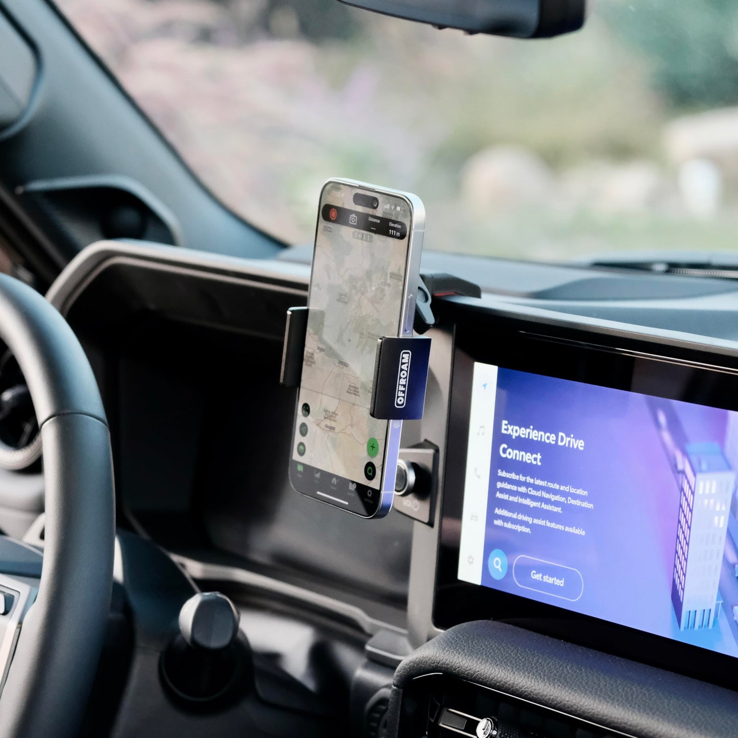 Offroam Phone Mount Made for 2024-2025 Toyota Landcruiser 250, 4x4 Rated, CNC Machined Aluminium, One-Hand Operation