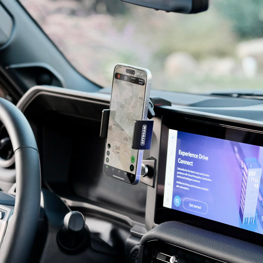 Offroam Phone Mount Made for 2024-2025 Toyota Landcruiser 250, 4x4 Rated, CNC Machined Aluminium, One-Hand Operation