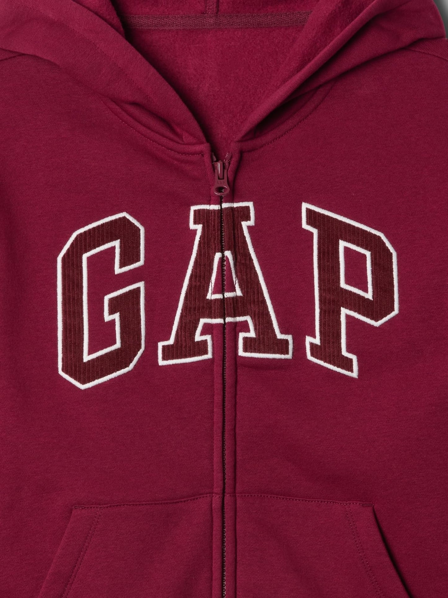 GAP Boys' Heritage Logo Full Zip Fleece Goodie, Red Delicious, X-Large