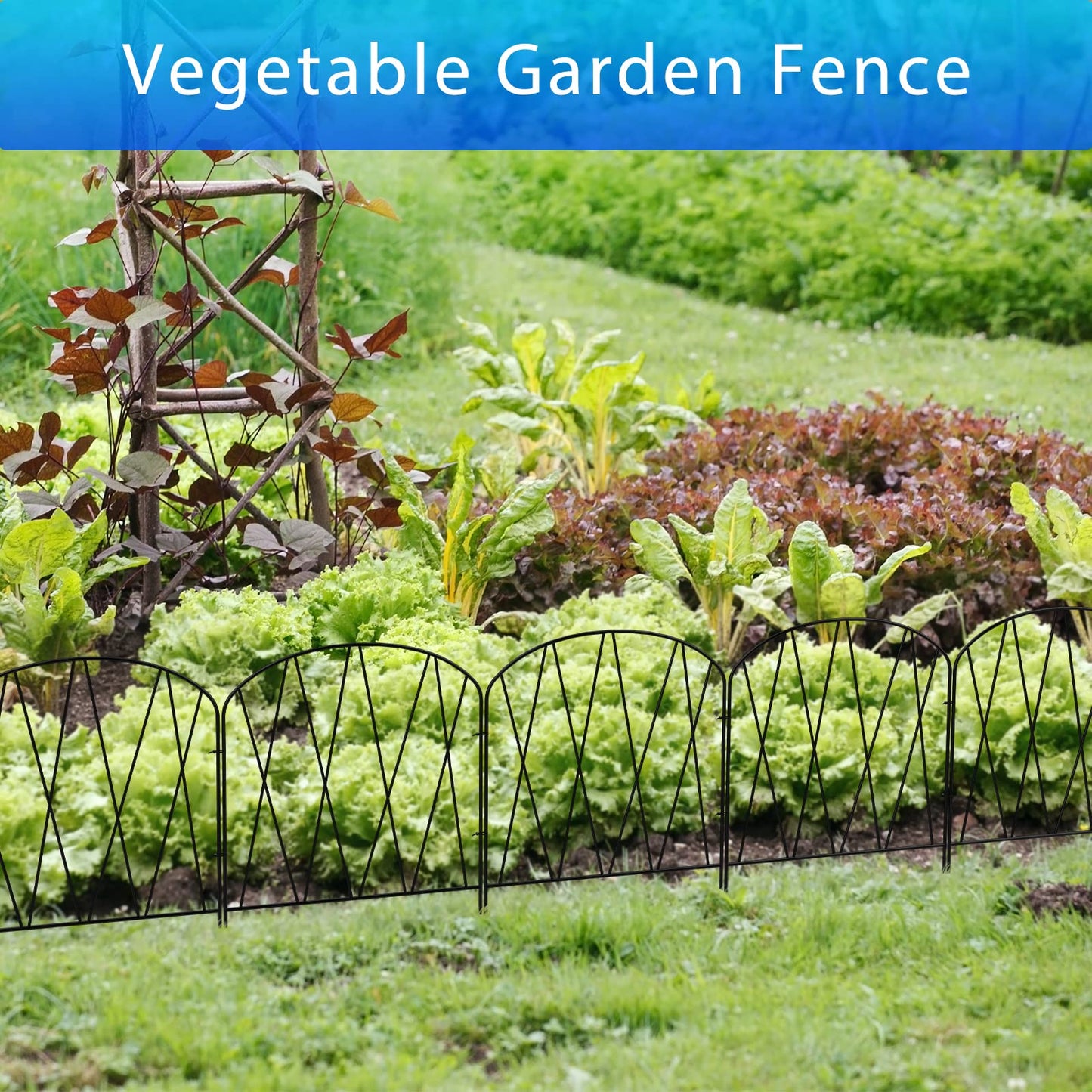 24 Packs Decorative Fence 24.8ft (L) x 15.9in (H) Garden Fencing Panels Small Rustproof Garden Animal Barrier Fence Border for Yard Patio Flower Beds Landscape Outdoor