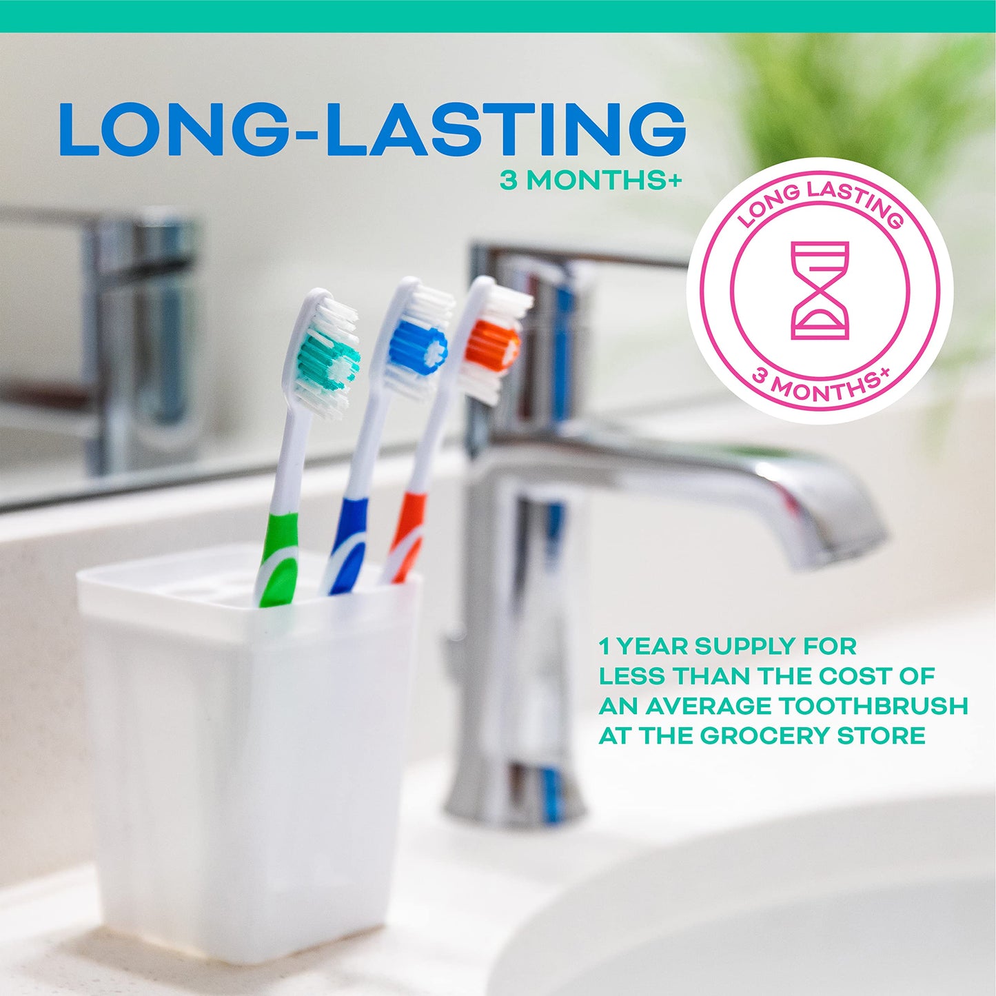 48 Individually Packaged Quality Large Head Medium Bristle Disposable Bulk Toothbrushes - Multi Color Pack - Convenient & Affordable - for Travel, Hotels, Airbnb, Relief Missions, Donations & More