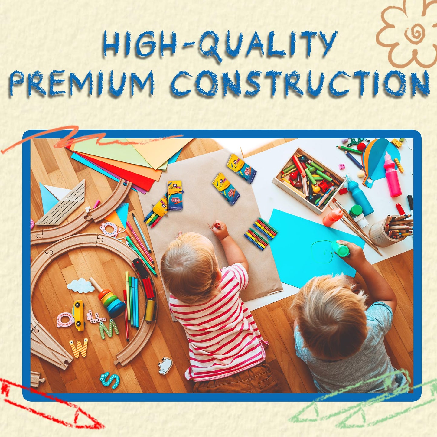 Bulk Crayons - 576 Crayons! Case Of 144 4-Packs, Premium Color Crayons for Kids and Toddlers, Non-Toxic, for Party Favors, Restaurants, Goody Bags, Stocking Stuffers