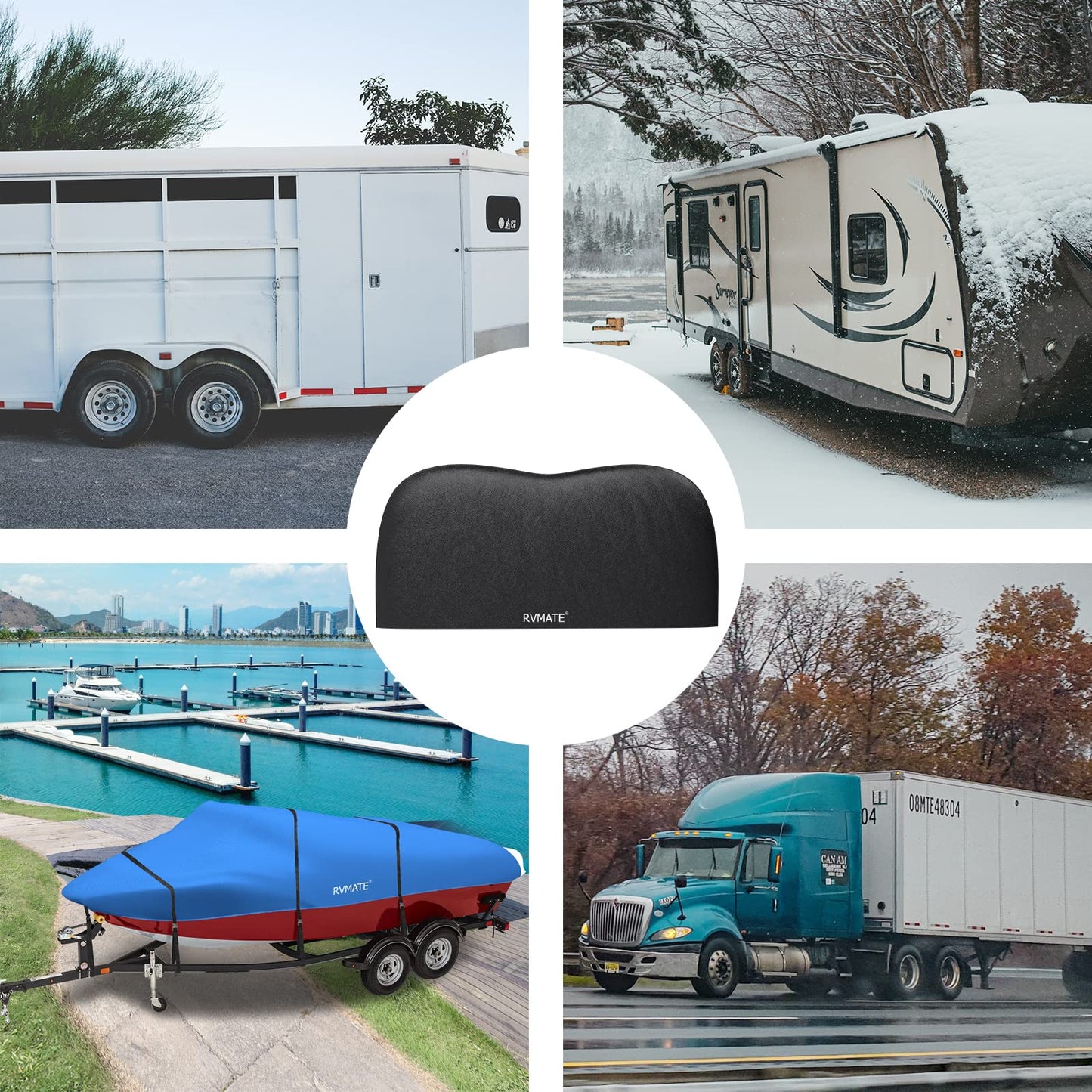 RVMATE RV Tire Covers, Dual Axle Wheel Cover (2 Pack) Fits 27"-30" Diameter Tires, Waterproof Anti-UV Black Dual Tire Covers RV Accessories for RV/Truck/Trailer