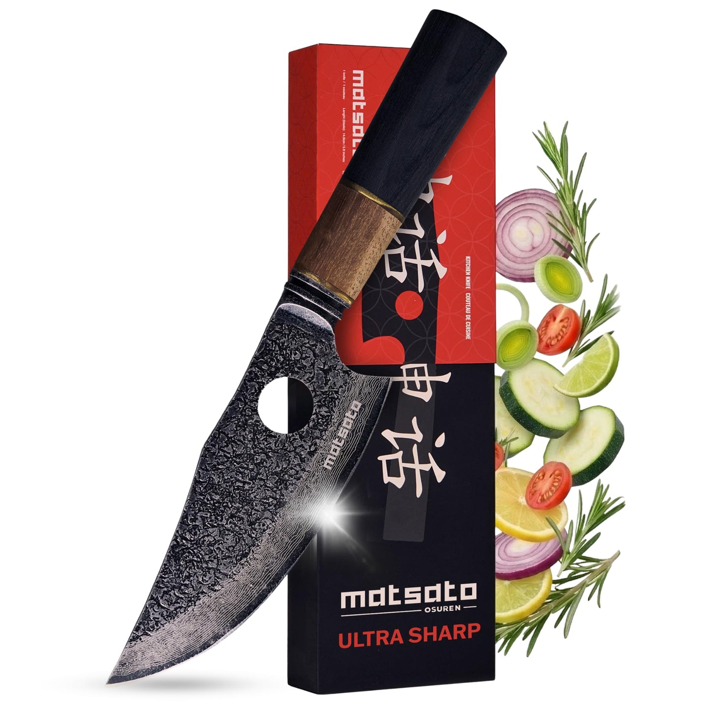 Matsato Osuren Chef Knife 6.3 Inch – Japanese Stainless Steel Kitchen Knife, Professional Chef Knife for Cooking, Chopping & Meat Prep, Sharp Cutting Kitchen Knife for Food Prep – Couteau Cuisine