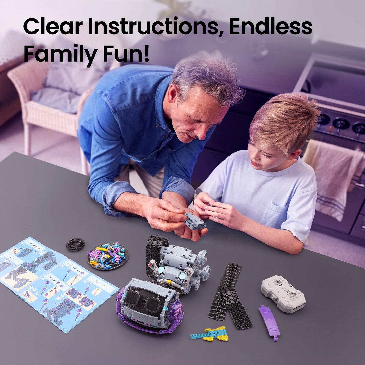 Sillbird Robot Building Kit with Remote Control STEM Gifts for Kids Boys Ages 8-12, Coding Robotic Technic Creative Toys for Birthday - Build 5in1 Model with 433 Pieces