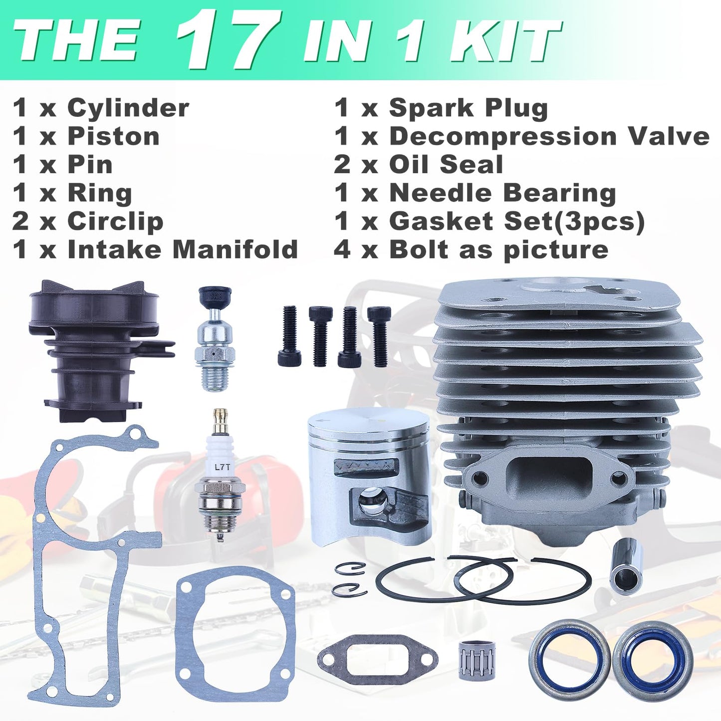 Adefol 50mm Cylinder Piston Gasket Kit for 365 372XP X-Torq Husqvarna Chainsaw Replacement 575 25 57-02