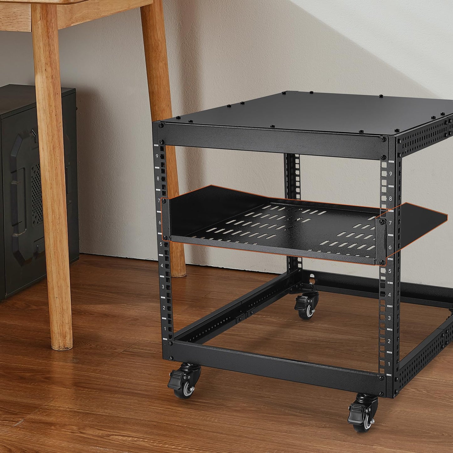 VEVOR 2U Server Rack Shelf, Universal Vented Rack Mount Cantilever Tray for 19 inch Network Equipment Rack & Cabinet, 16" Deep Rack Mount Shelf, Weight Capacity 50 lbs Wall Mount Rack Shelf