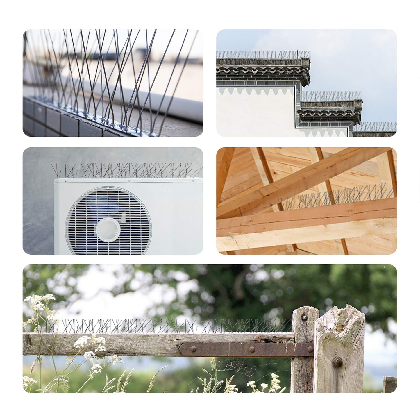 OFFO Bird Spikes Pre-Assembled Cover 24 Feet/7.3 Meters for Pigeons Small Birds, Durable Spikes with Stainless Steel, Bird Spikes for Fence Roof Mailbox Window