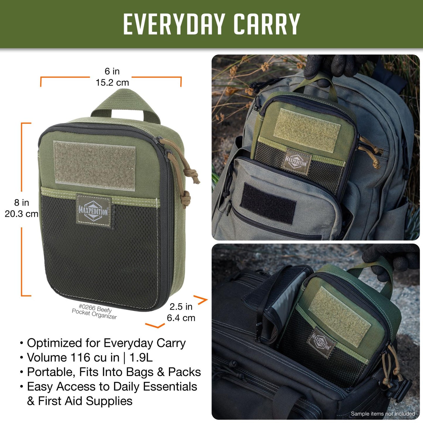 Maxpedition Beefy Pocket Organizer: OD Green