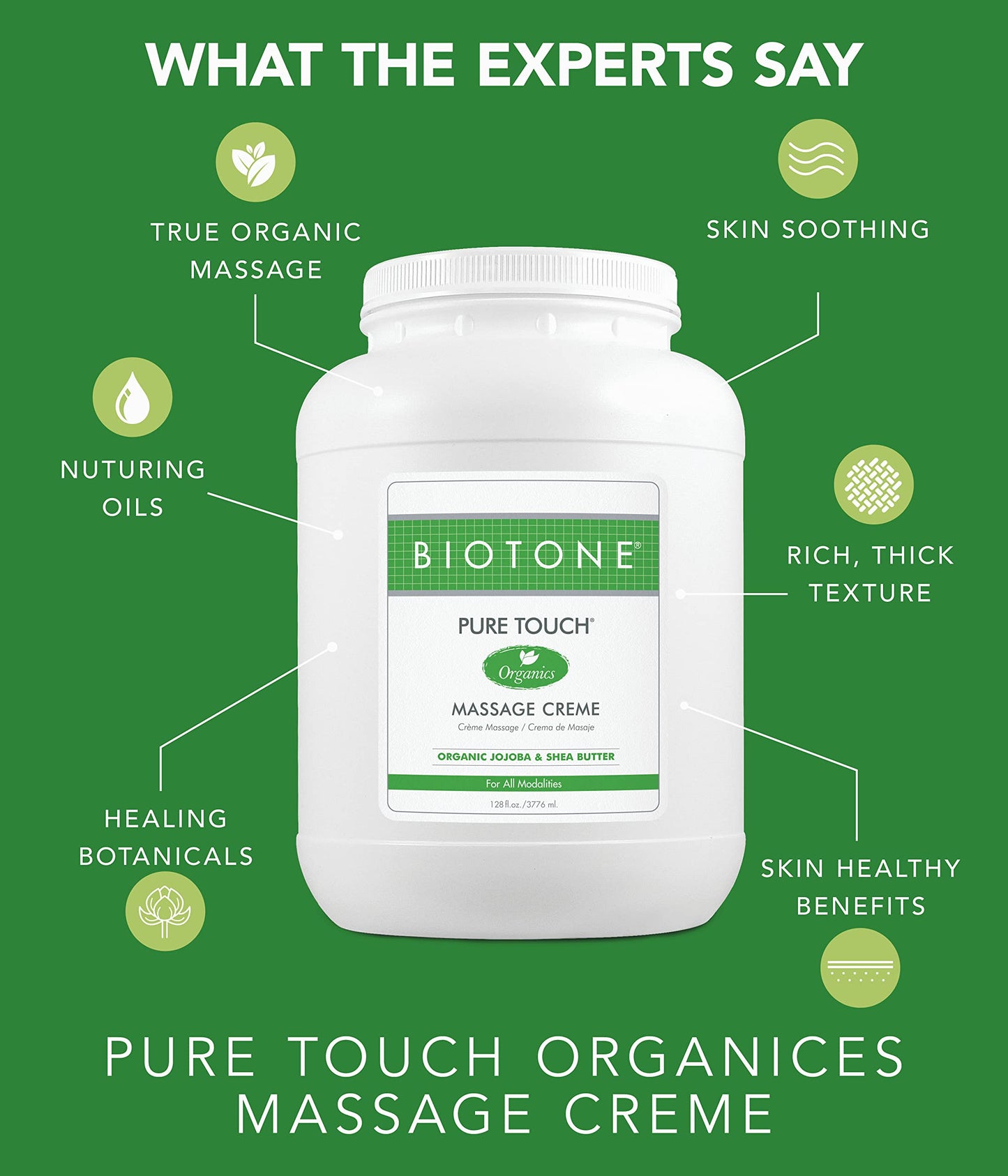 Biotone pure touch organics massage creme 128oz