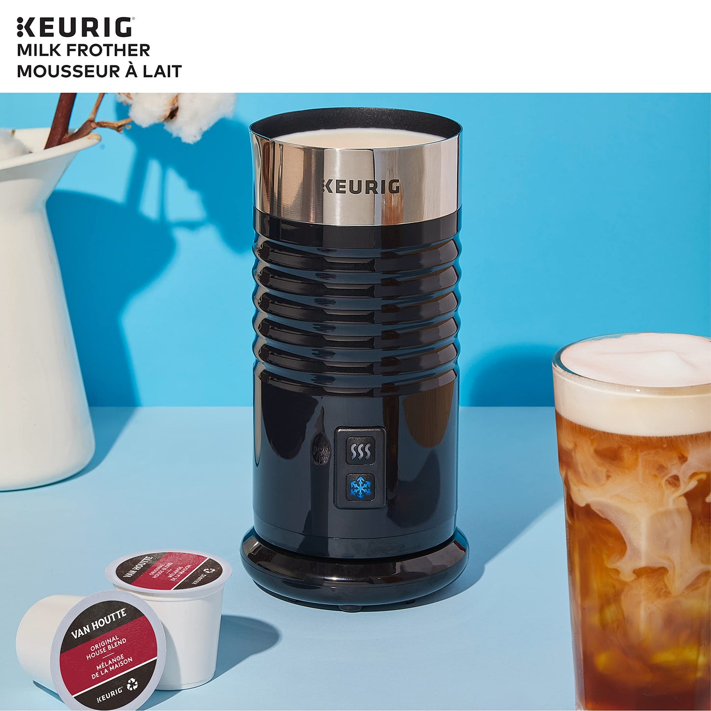 Keurig Milk Frother For Lattes And Cappuccinos, Features Hot And Cold Function, Black