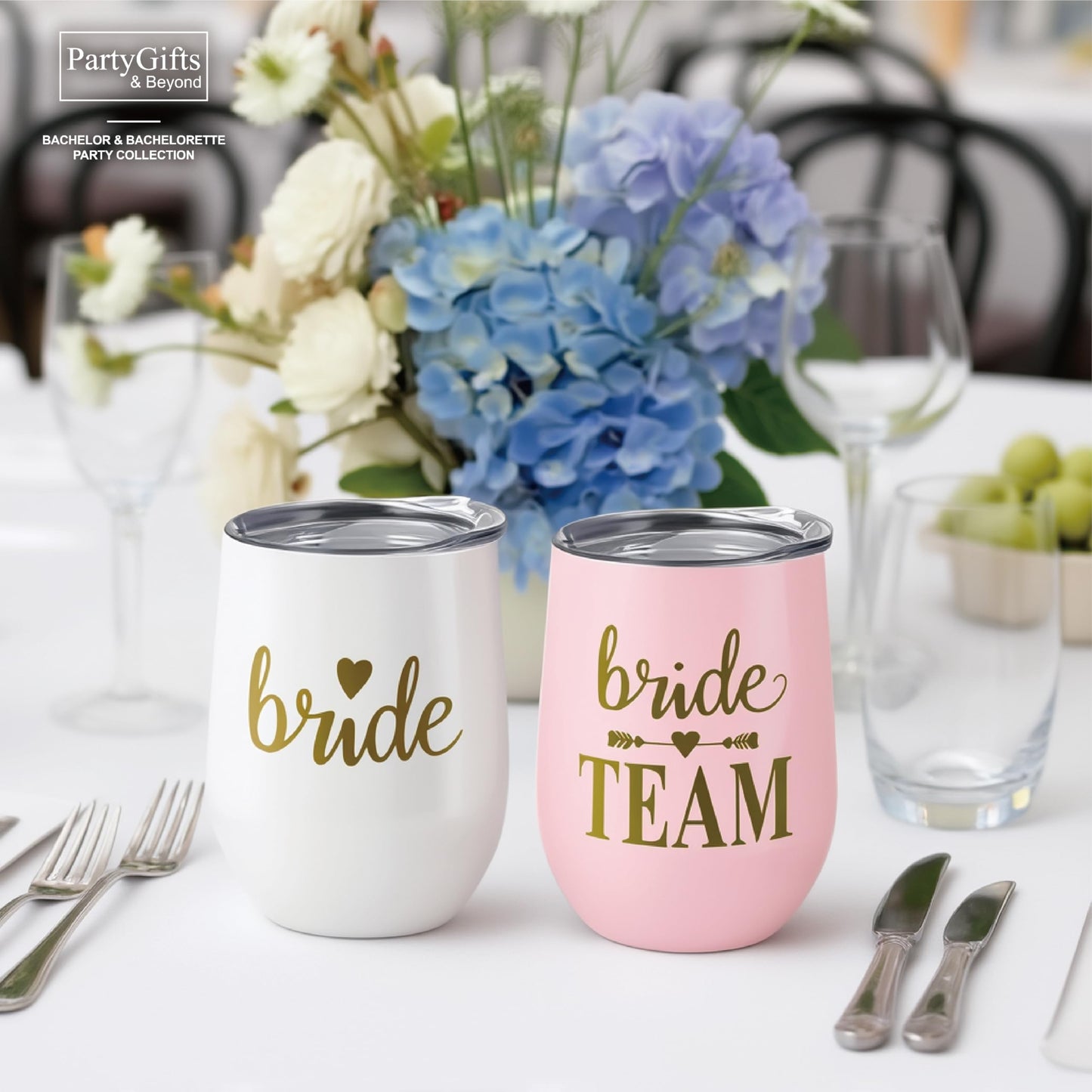 Bride Squad Bachelorette Party Cups 10 Pcs Team Bride Cups Bridesmaid Gifts Tumblers 12 Oz Insulated Cups with Lid and Straw(Pink)