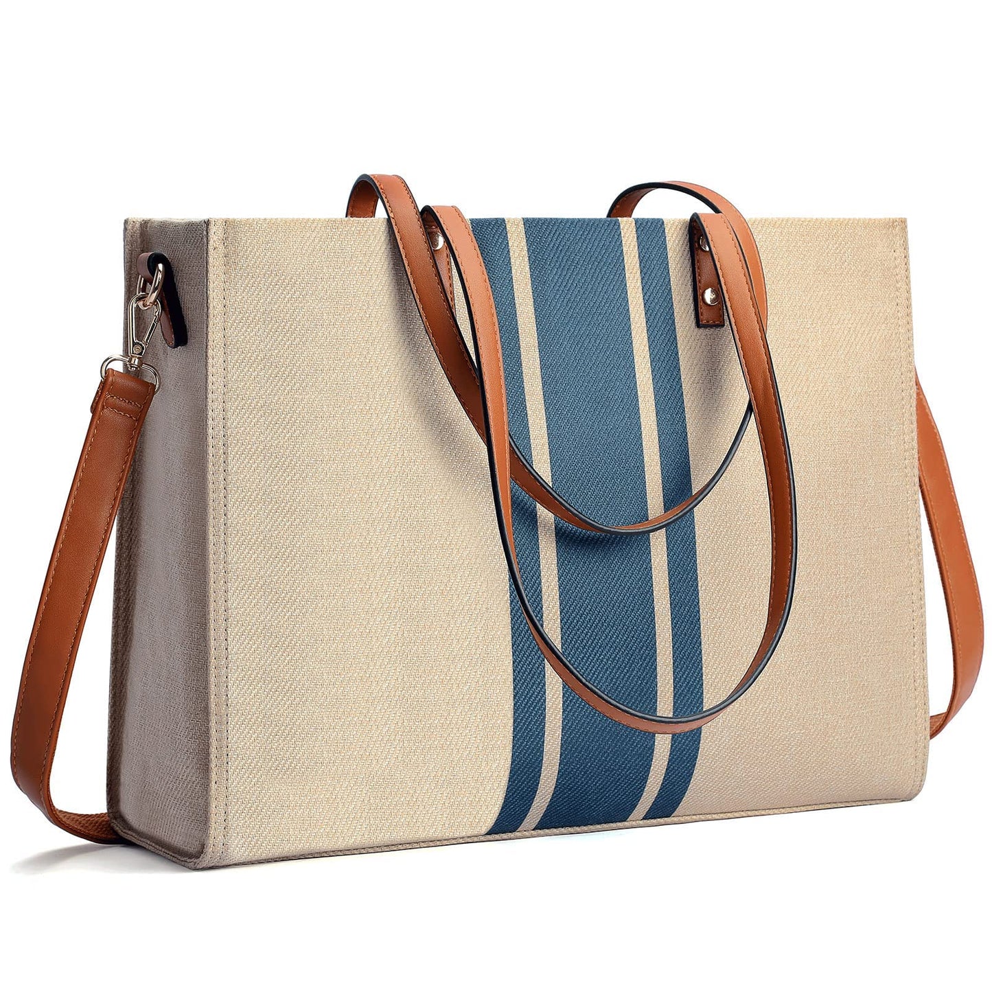 Laptop Tote Bag for Women 15.6 Inch Laptop Work Bag Large Capacity Canvas Computer Tote Bags Business Briefcase Shoulder Bag for Women Casual Beach Bag Perfect for Travel/Daily Use/Birthday Gift