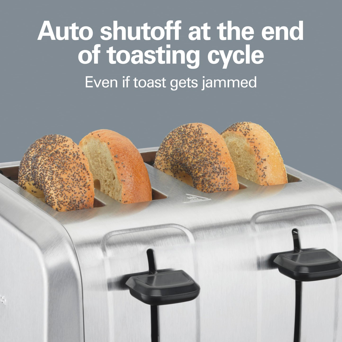Hamilton Beach 4-Slice Toaster, Brushed Stainless Steel, Extra-Wide Slot Toaster with Shade Selector, Toast Boost, Slide-Out Crumb Tray, Auto Shutoff, Cancel Button, 24910G