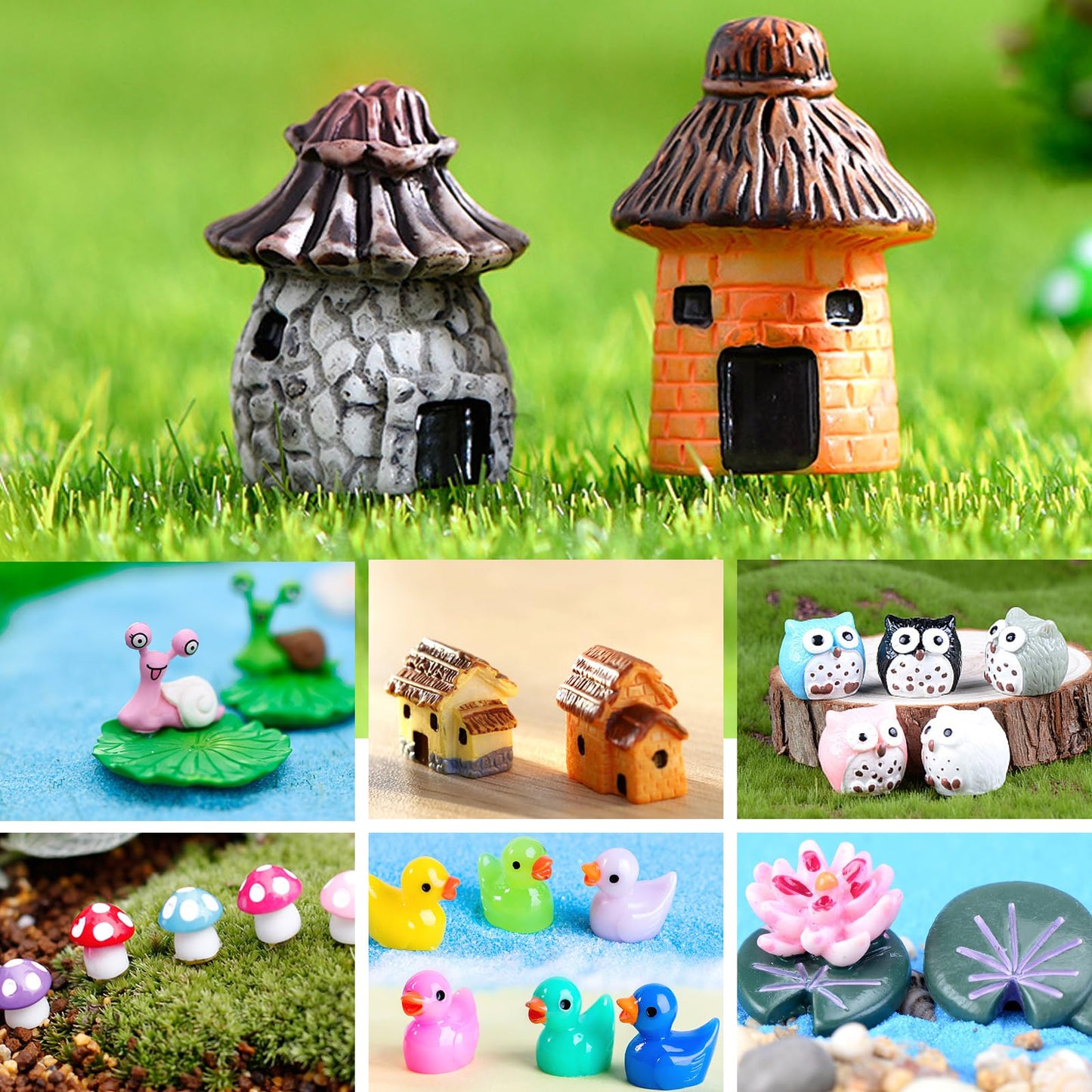 113 PCS Fairy Garden Accessories,Miniature Fairy Garden Accessories Outdoor,Fairy Garden Kit,Fairy Garden Animals, Miniature Figurines,Micro Landscape Ornaments Kit,Garden DIY Kit