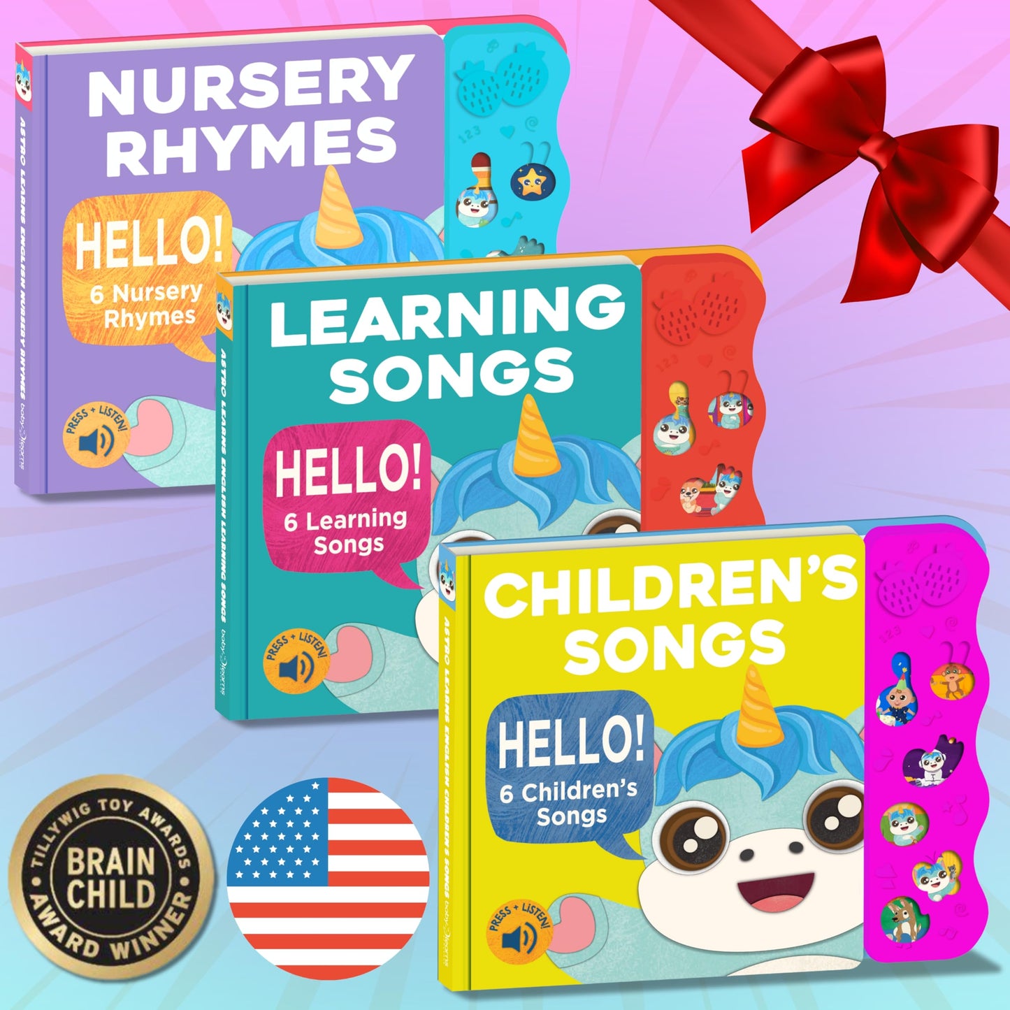 Children's Songs Musical Books for Toddlers 1-3, Astro Learns English Singing Books