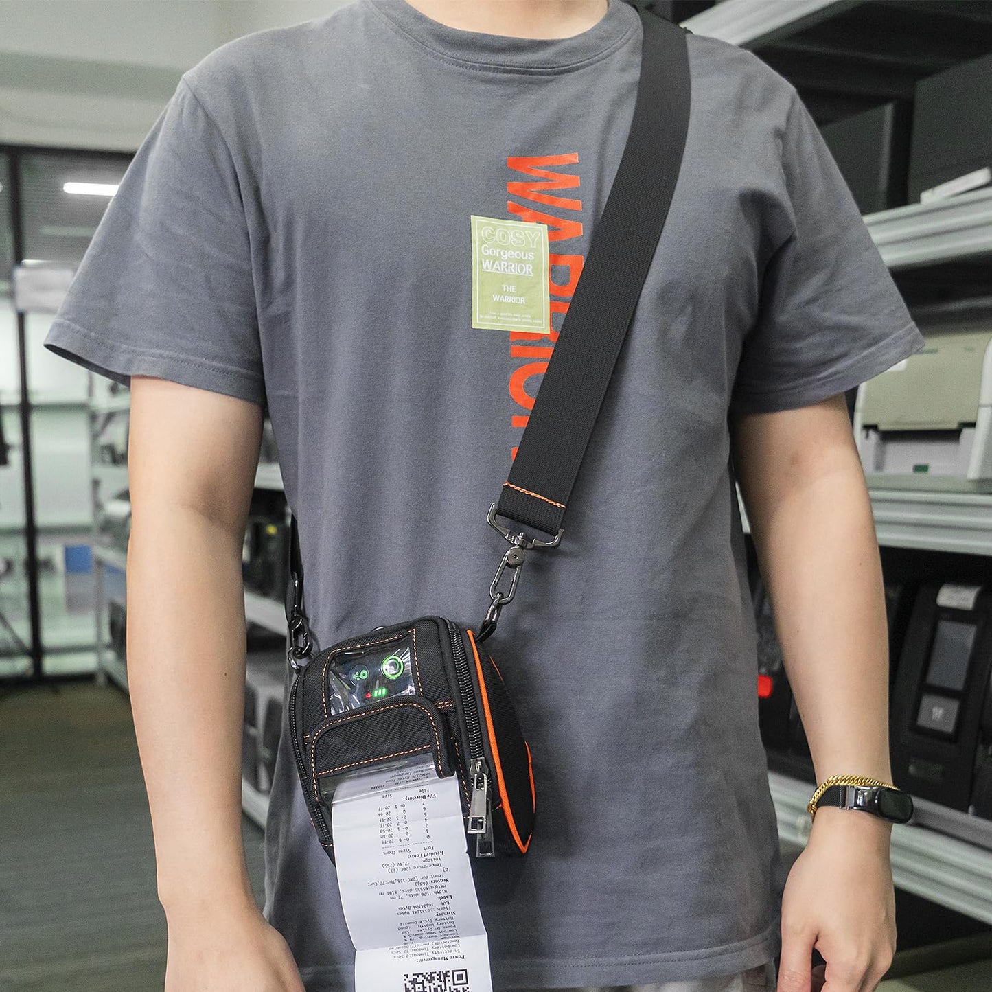EXCEPRINT Carrying Case for Zebra ZQ220 ZQ310 ZQ320 - Portable Thermal Label Printer Bag with Shoulder Strap and Belt Clip, Easy Transport and Protection, Convenient Label Access