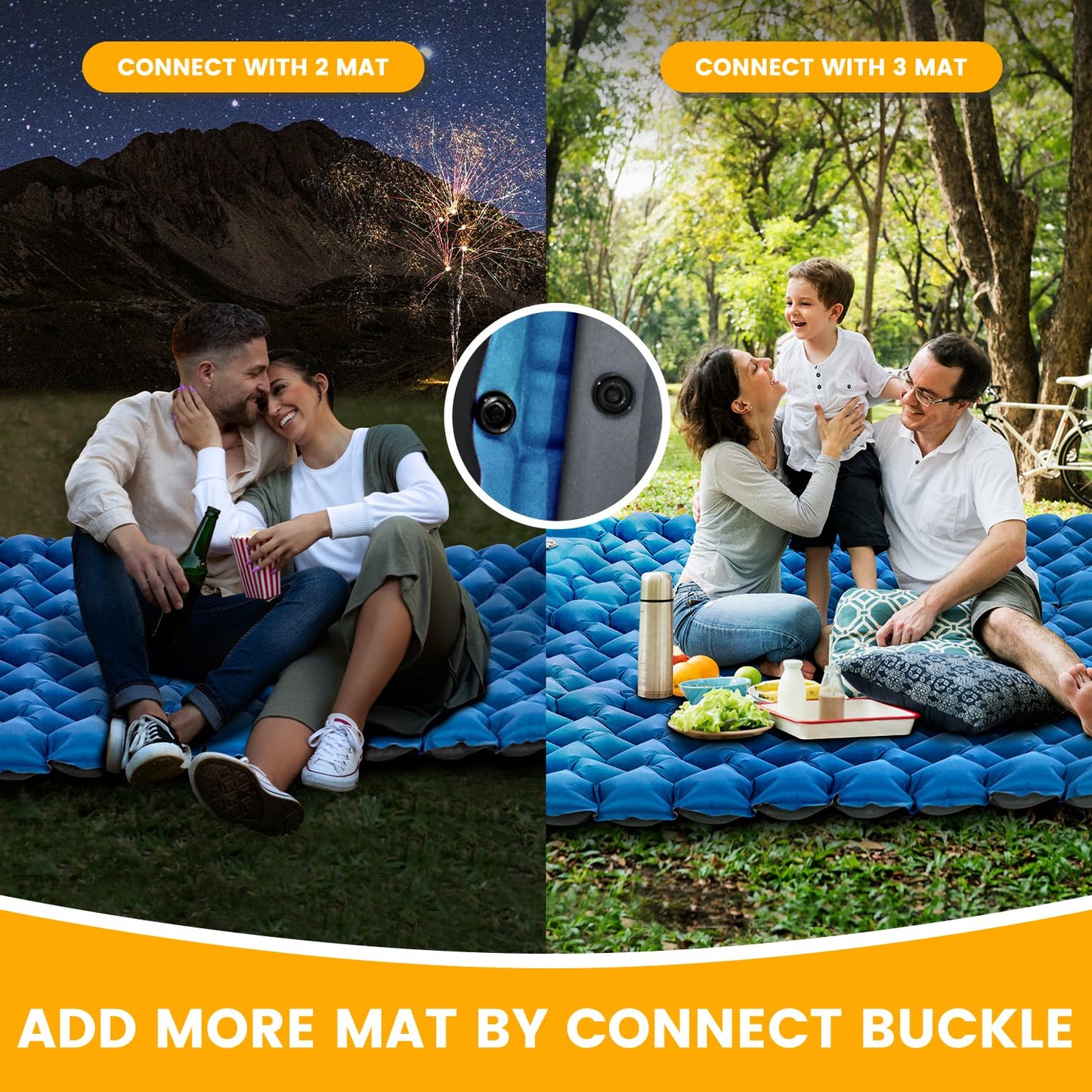 Oramoose Inflatable Camping Mat, Ultra-Lightweight Sleeping Pad with Built-in Pillow & Foot Pump, Camp Pads for Backpackers, Hikers & Outdoor Enthusiasts, Easy to Carry, Gifts