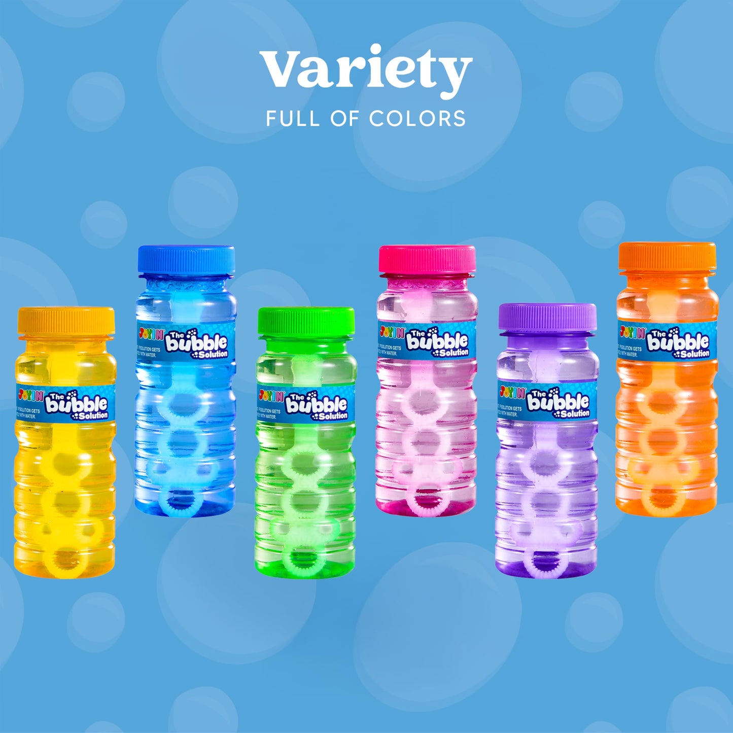 JOYIN 24 Pcs Bubble Bottles with Wand Assortment for Kids, 4oz Blow Bubbles Solution Novelty Summer Toy, Party Favors, Birthday, Outdoor & Indoor Activity