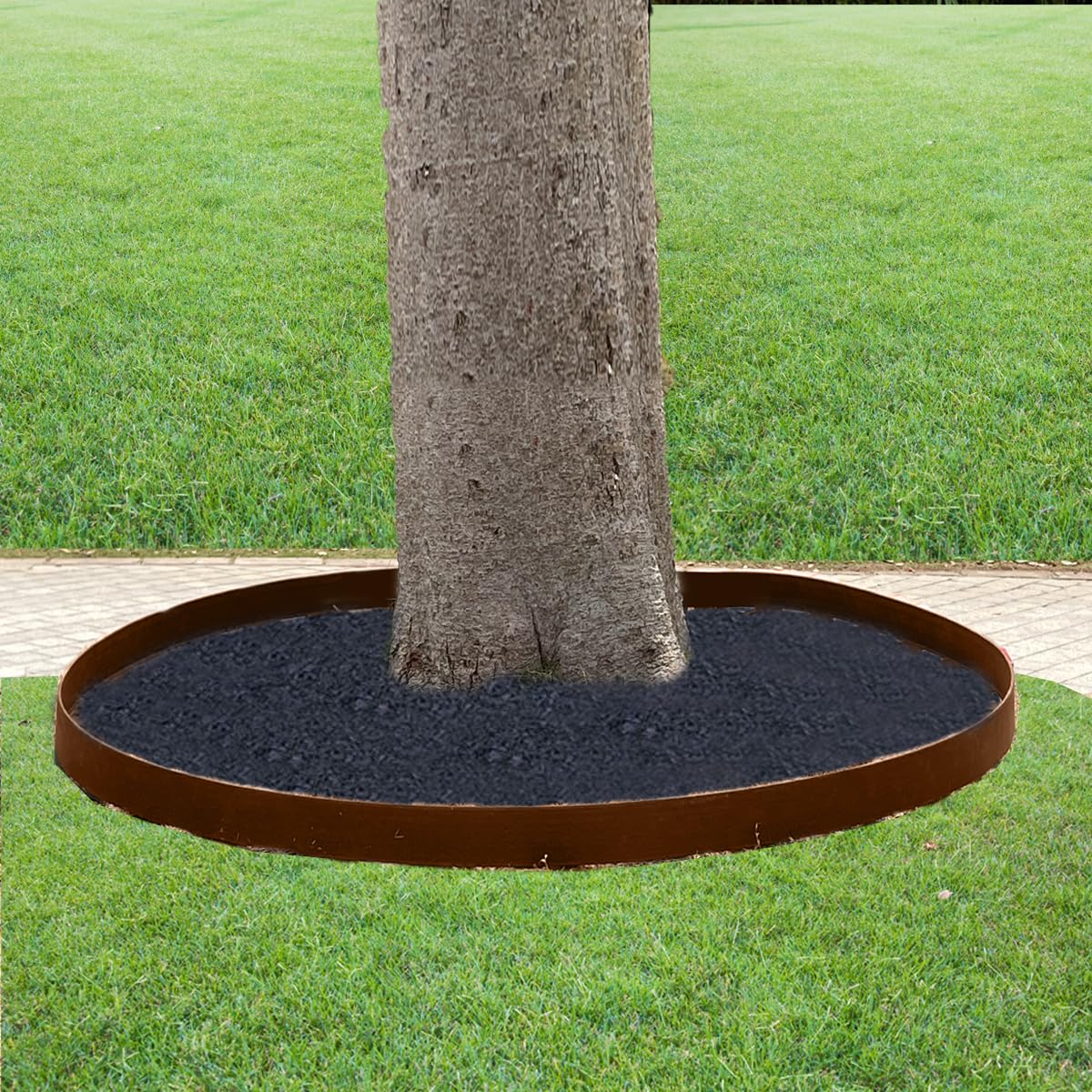 60ft Garden Edging Border,2in High Lawn Edging Borders with 54 Stakes,Flexible Landscape Edging No Dig,Plastic Landscaping Edging for Lawn,Yard,Grass,Flower Bed,Path -Brown