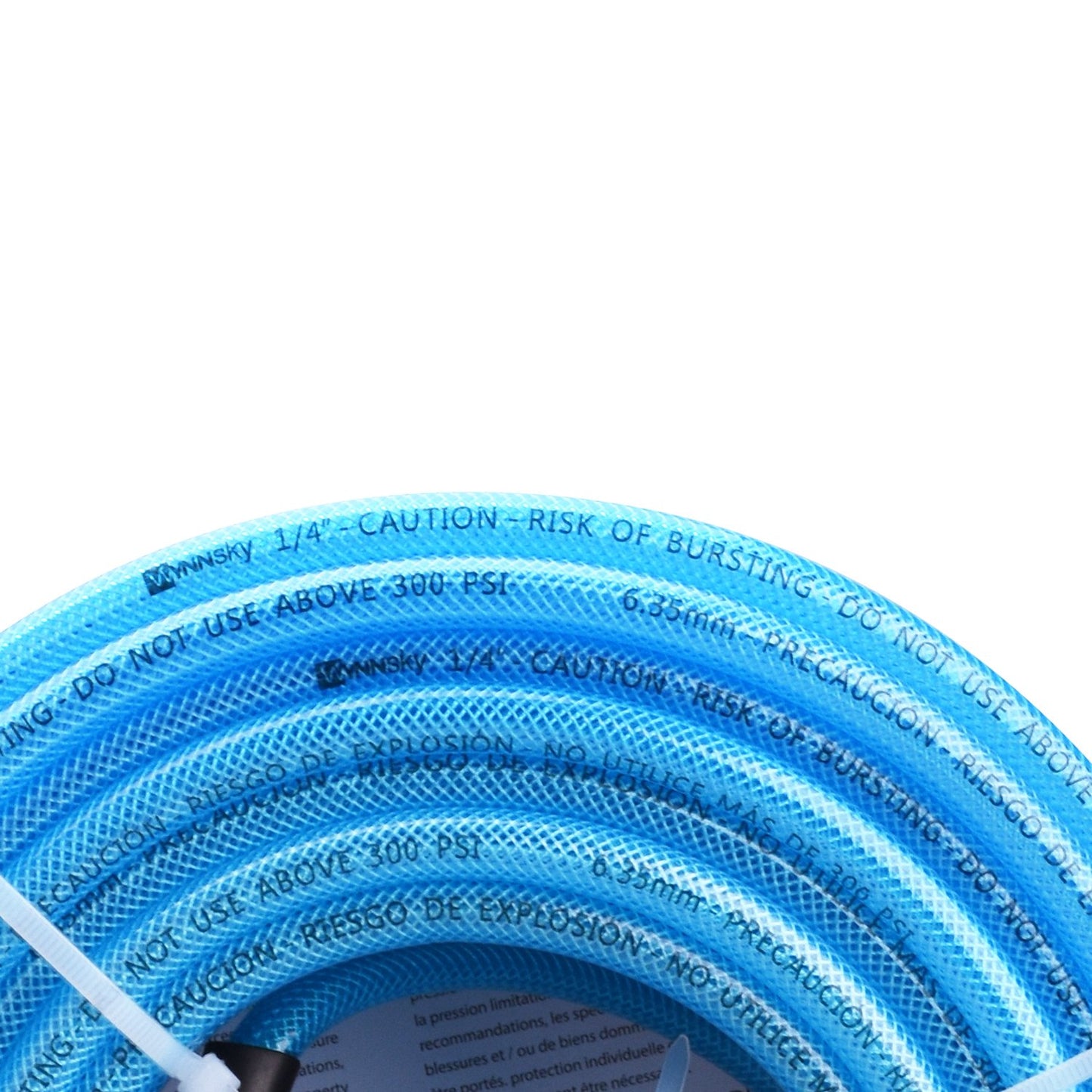 WYNNsky Reinforced Polyurethane (PU) Air Hose, 1/4" x100ft, 300 PSI, Air Compressor Hose with 1/4" MNPT Brass Endings