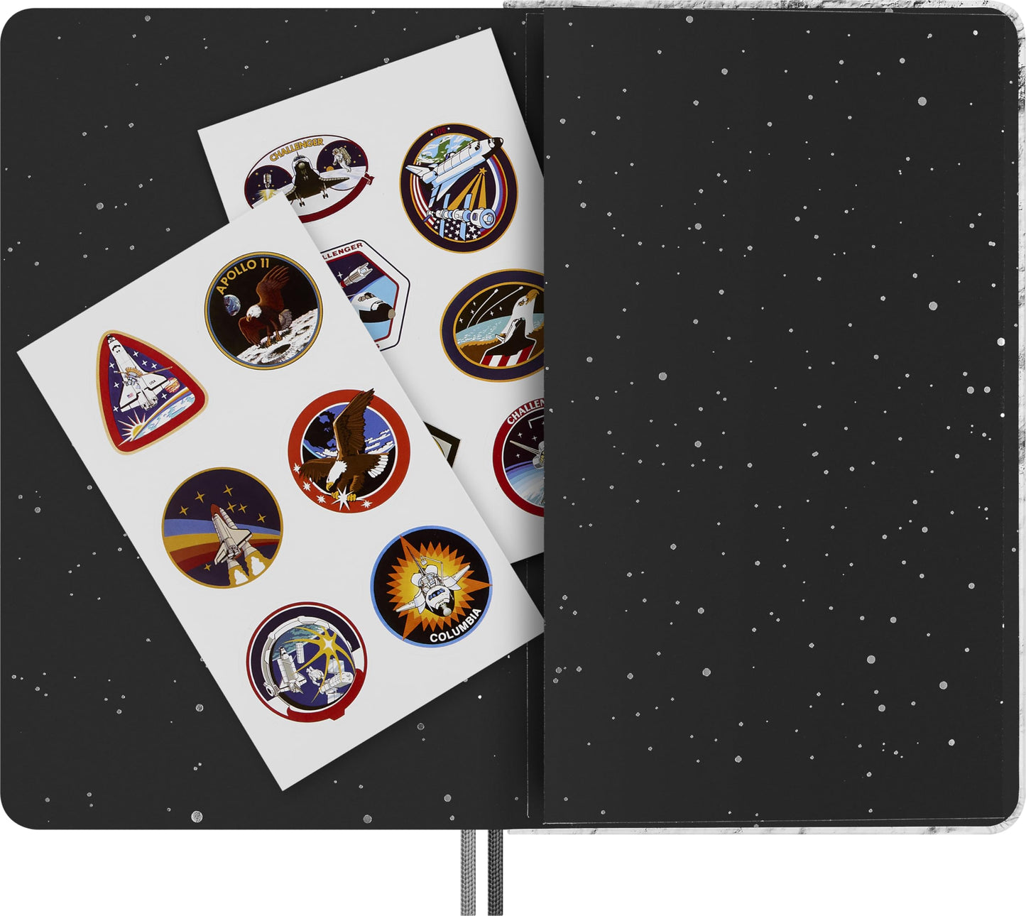 Moleskine Limited Edition NASA-inspired 'Moon surface' Notebook, Hard Cover, Large (5" x 8.25"), Ruled/Lined, Light Grey, 176 pages