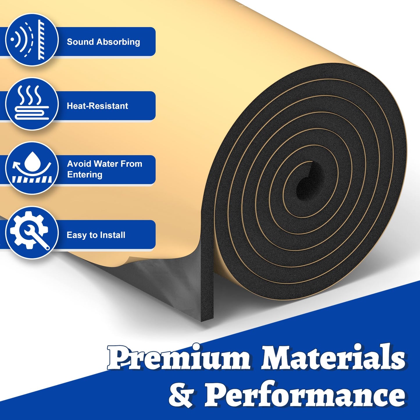 Wintcomfort 2 Pack High Density Self-adhesive Acoustic Foam, 12 x 71 Inches, 11.8 sqft Thicken Sound Proof Foam, Heat/Sound Insulation Roll Acoustic Treatment Foam for Home Office Recording Studio
