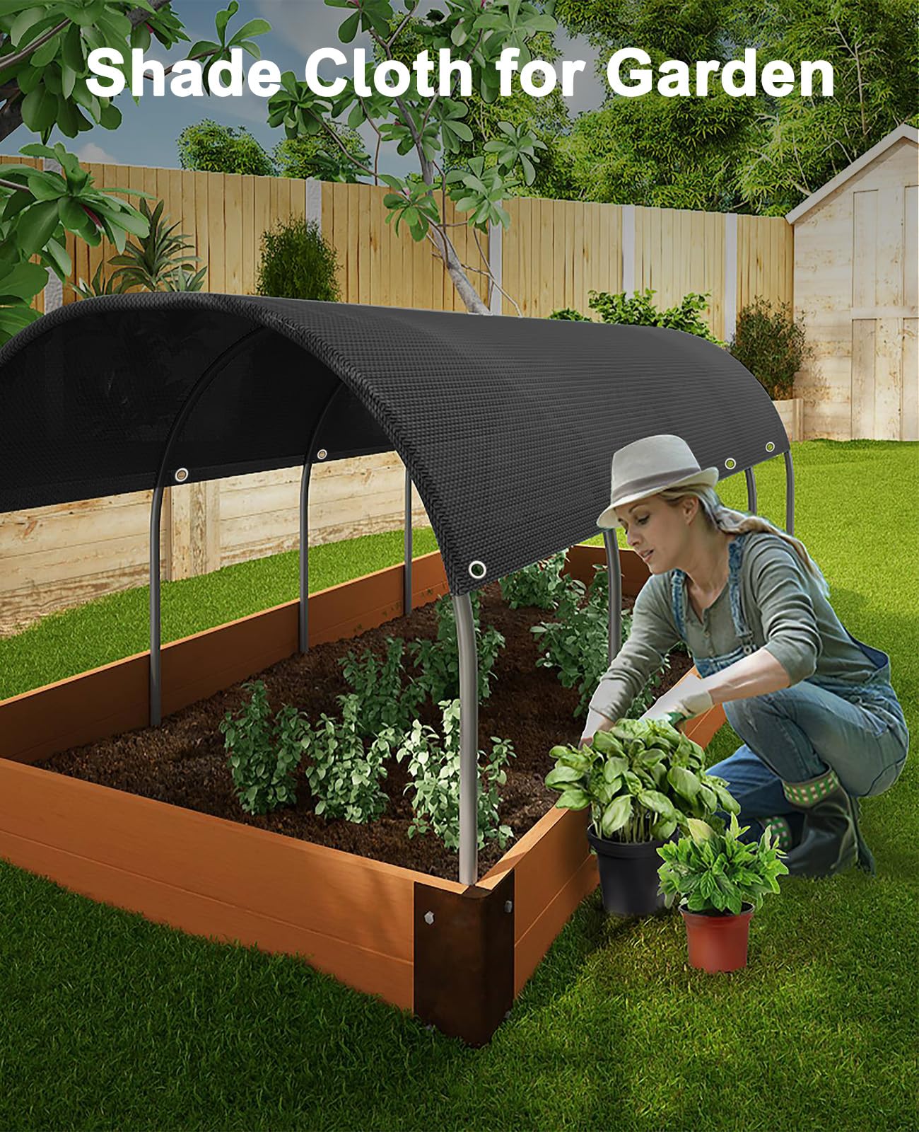 90% Shade Cloth 10x30ft - Sun Shade Sail，Garden Shade Cloth with Grommets for Vegetables, Sun Shade SailGreenhouse，Plant Protection - Patio & Pet Areas- with Grommets for Easy Installation