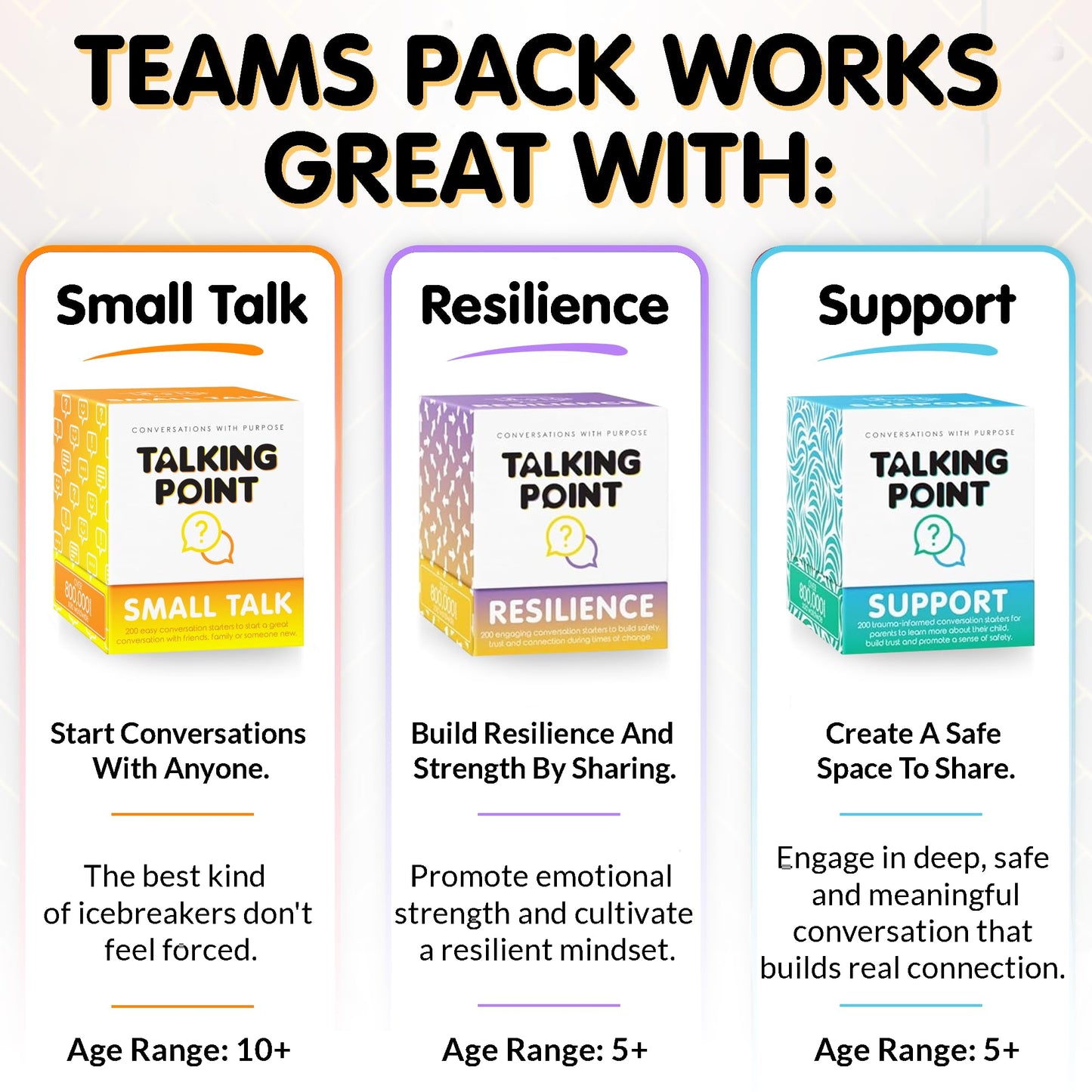 200 Conversation Cards for Teams - Meaningful Questions That Help Team Members Understand Each Other - Team Building Conversation Starter Card Game for Work - Office Icebreaker Conversation Card