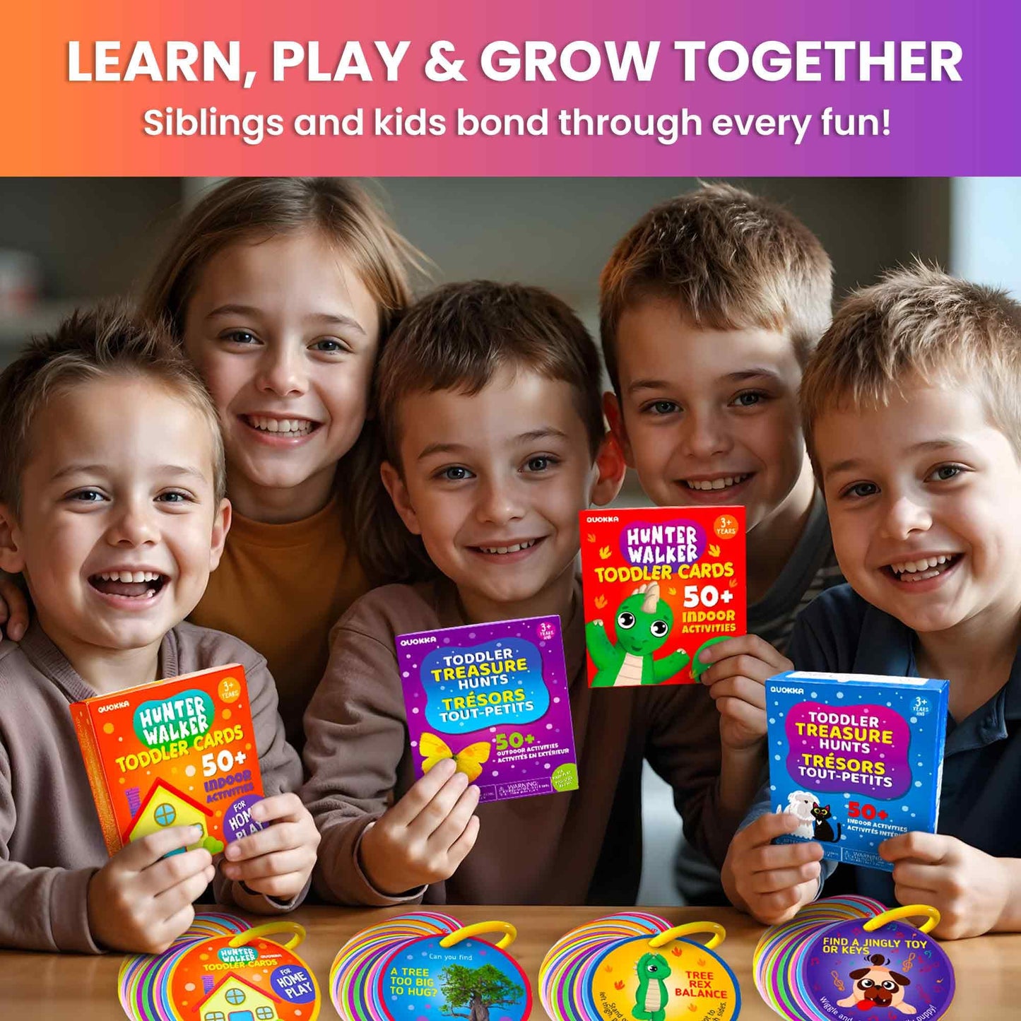 QUOKKA Scavenger Hunt Game for Toddlers 3-5 - 200 Toddler Activities Outdoor Indoor Cards Game Set - Fun Educational Play for Preschool Boys and Girls and Early Development