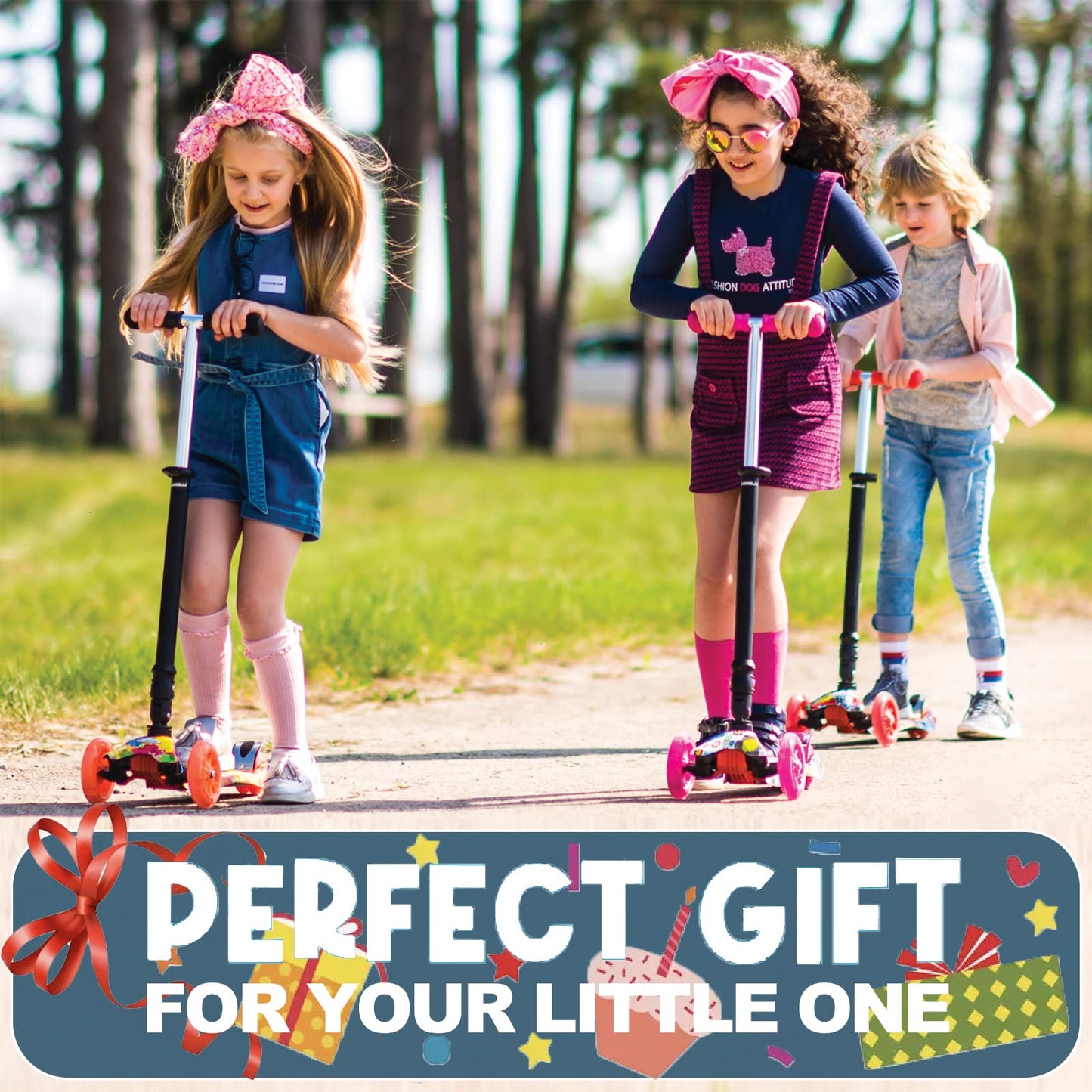 DADDYCHILD 3 Wheel Scooters for Kids, Kick Scooter for Toddlers 3-8 Years Old, Boys and Girls Scooter with Light Up Wheels, Mini Scooter for Children, Green (S909)